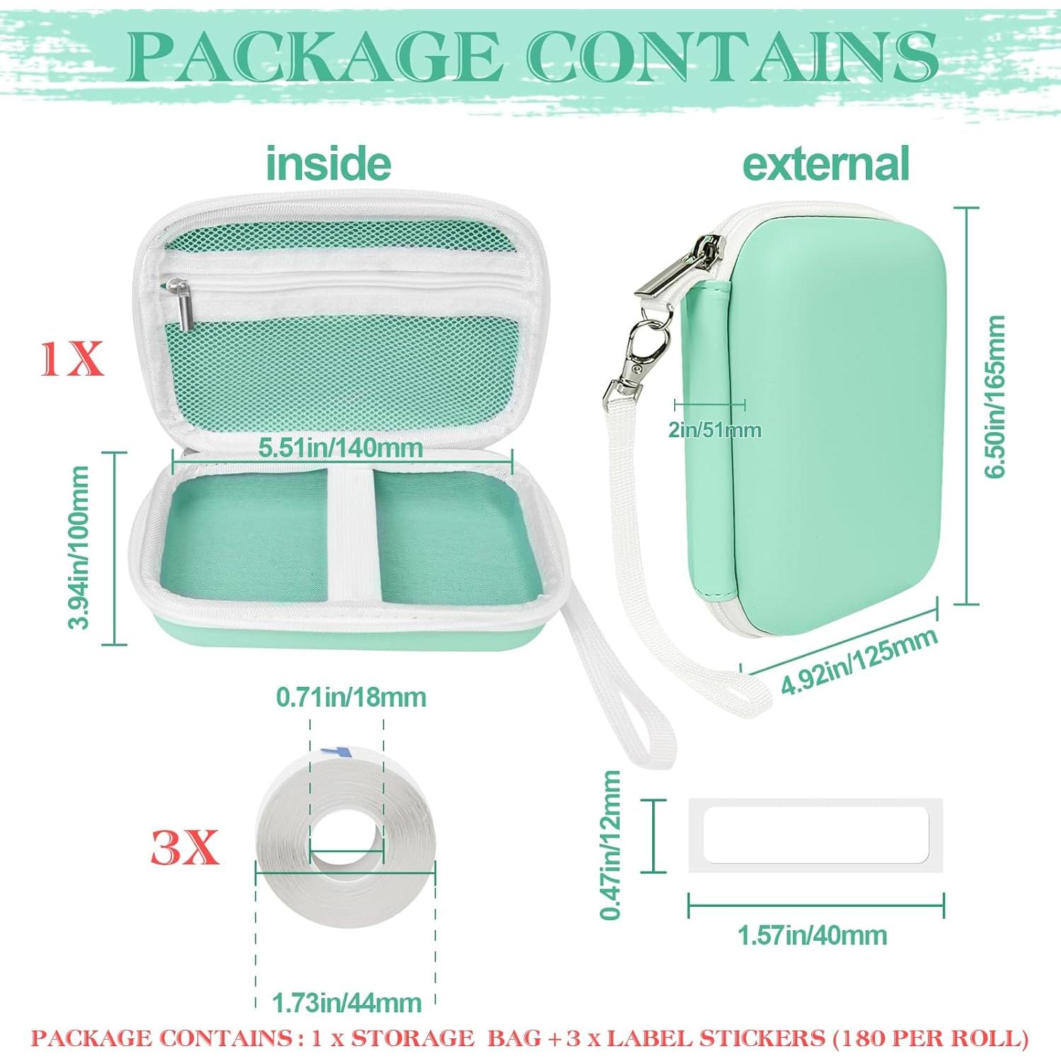 Funda Verde para Impresoras de Etiquetas Teyomi D30 D35 P21 D110