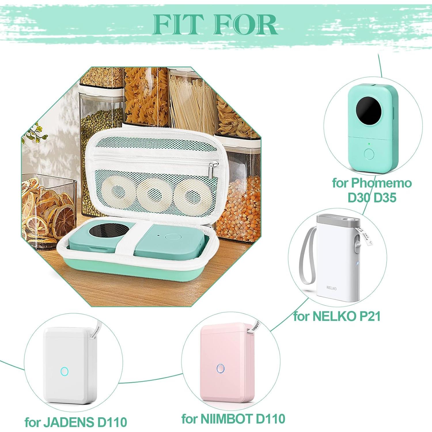 Funda Verde para Impresoras de Etiquetas Teyomi D30 D35 P21 D110