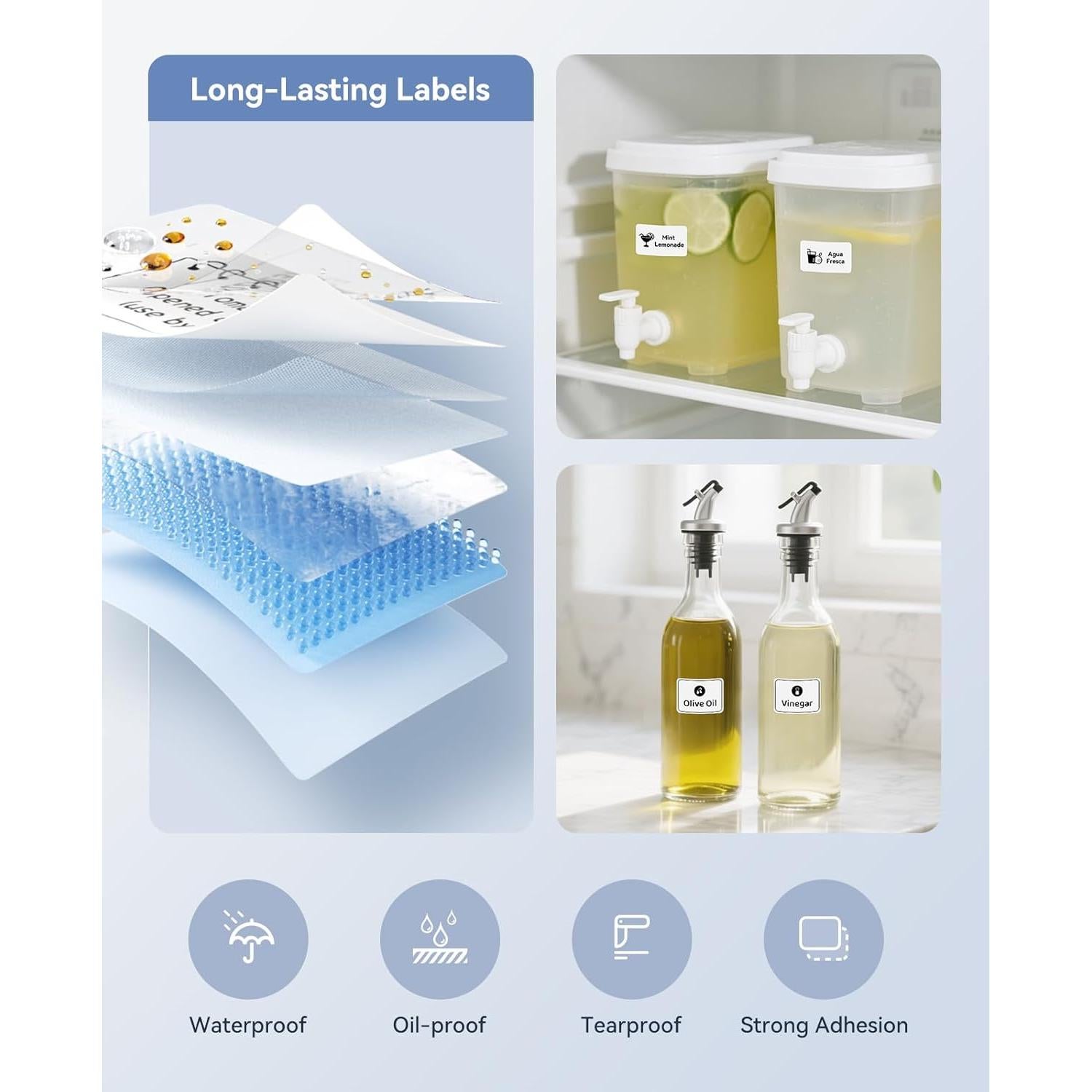 Conjunto 3 Rollos Etiquetas NIIMBOT 50x30mm Impermeables