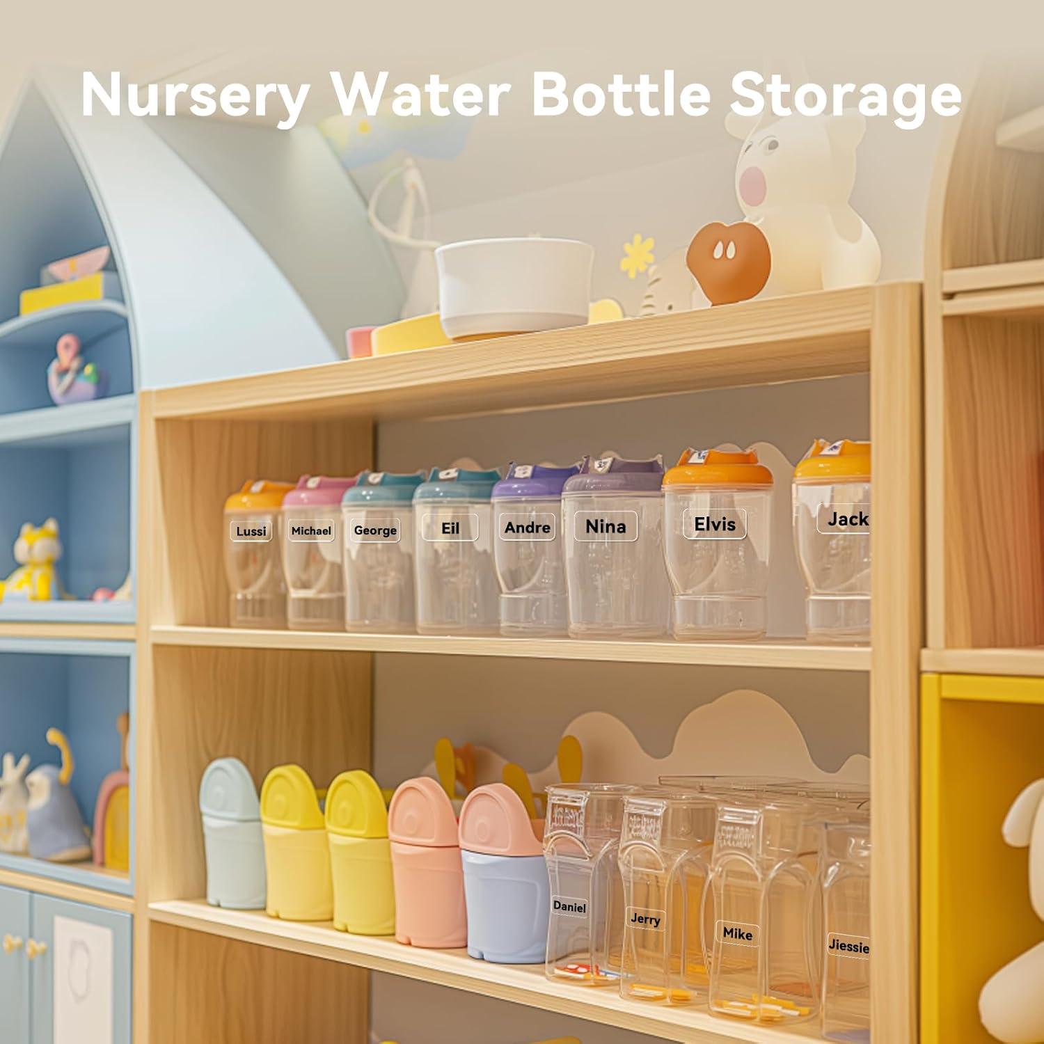 Bundle Clear Label Maker with 4 Roll Label Tapes, D110 Mini Portable Bluetooth Thermal Printer, Sticker Maker with Multiple Templates for Nursery School Baby Bottle Clothes Toy Books Storage