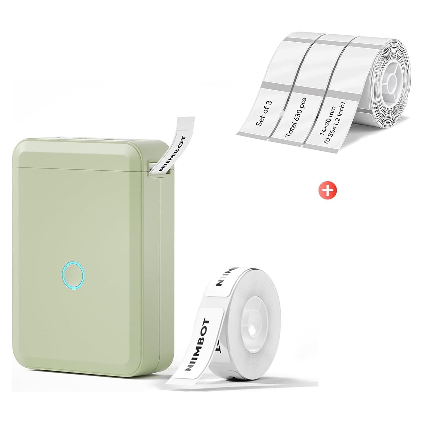 Impresora de Etiquetas NIIMBOT D110 Verde + 4 Rollos Cinta