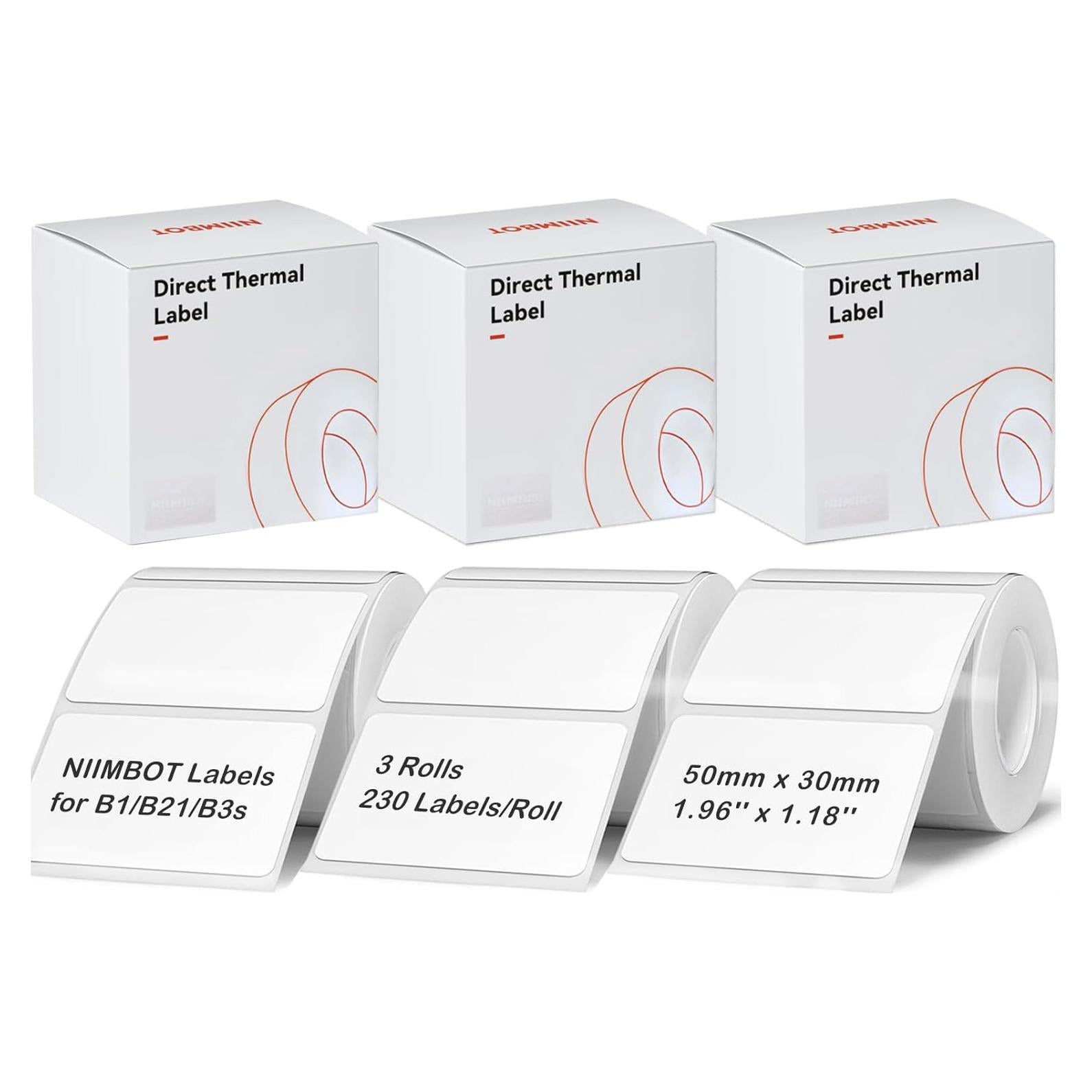 Etiquetas térmicas autoadhesivas NIIMBOT 50x30mm - 3 rollos