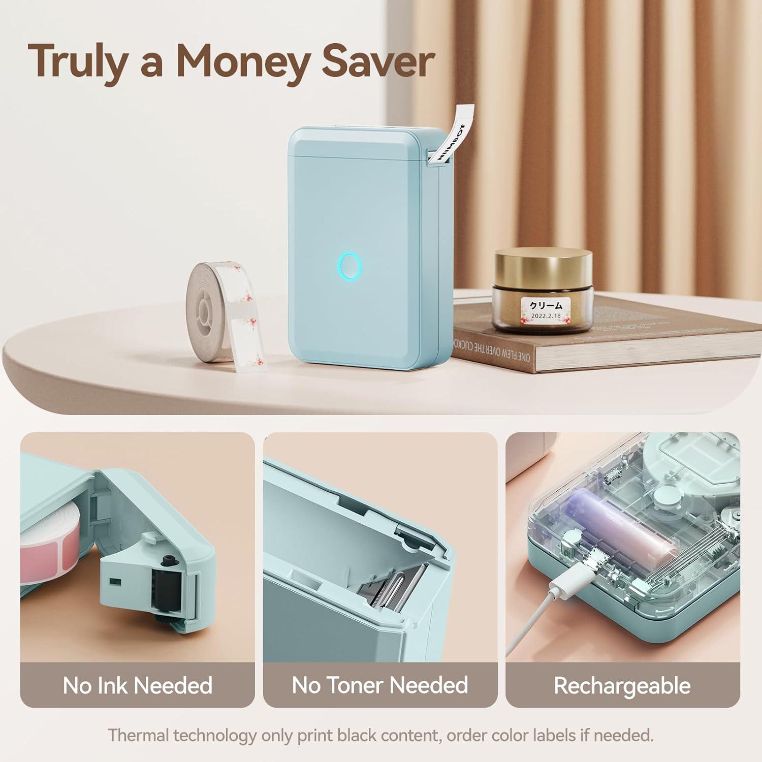 Impresora de Etiquetas NIIMBOT D110 + 4 Rollos de Cinta