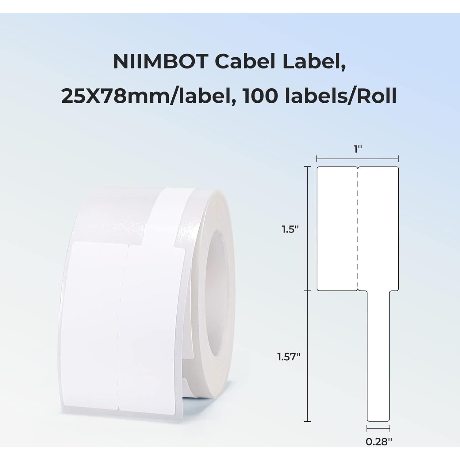 Etiquetas de Cable NIIMBOT B1/B21/B3S 100 Unidades 2,54x7,62cm