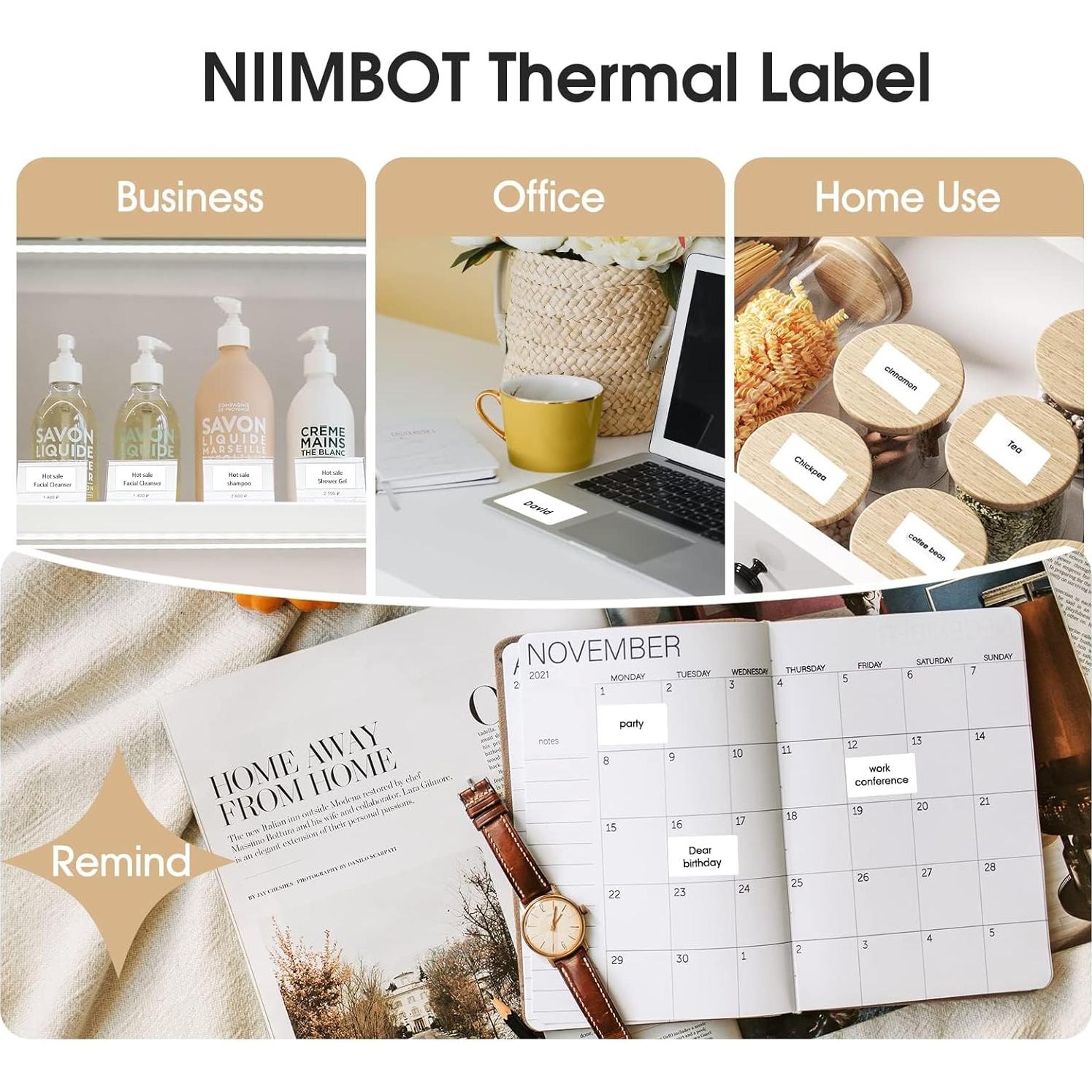 Etiquetas térmicas autoadhesivas NIIMBOT B21 40x70mm 110 unidades