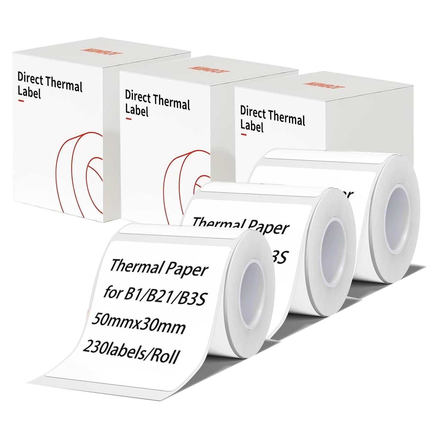 Cinta de Etiquetas INeedIt B21/B1/B3S 3 Rollos 50x30mm