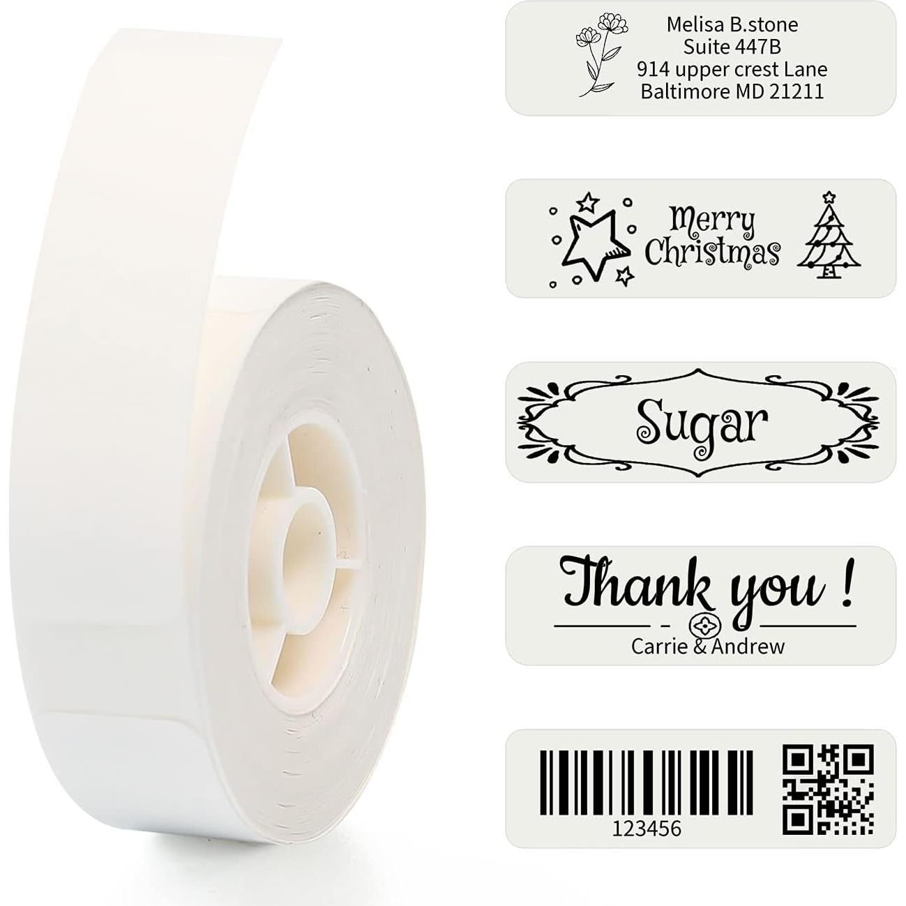 D110M Green Label Maker Machine with Tape+3 Rolls White, Clear, 5 Color Bubble Label Maker Tape