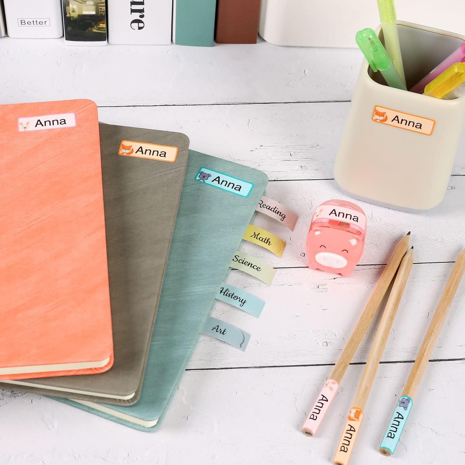 D110M Green Label Maker Machine with Tape+3 Rolls Animals, Mini Round,Fruit Colorful Label Maker Tape