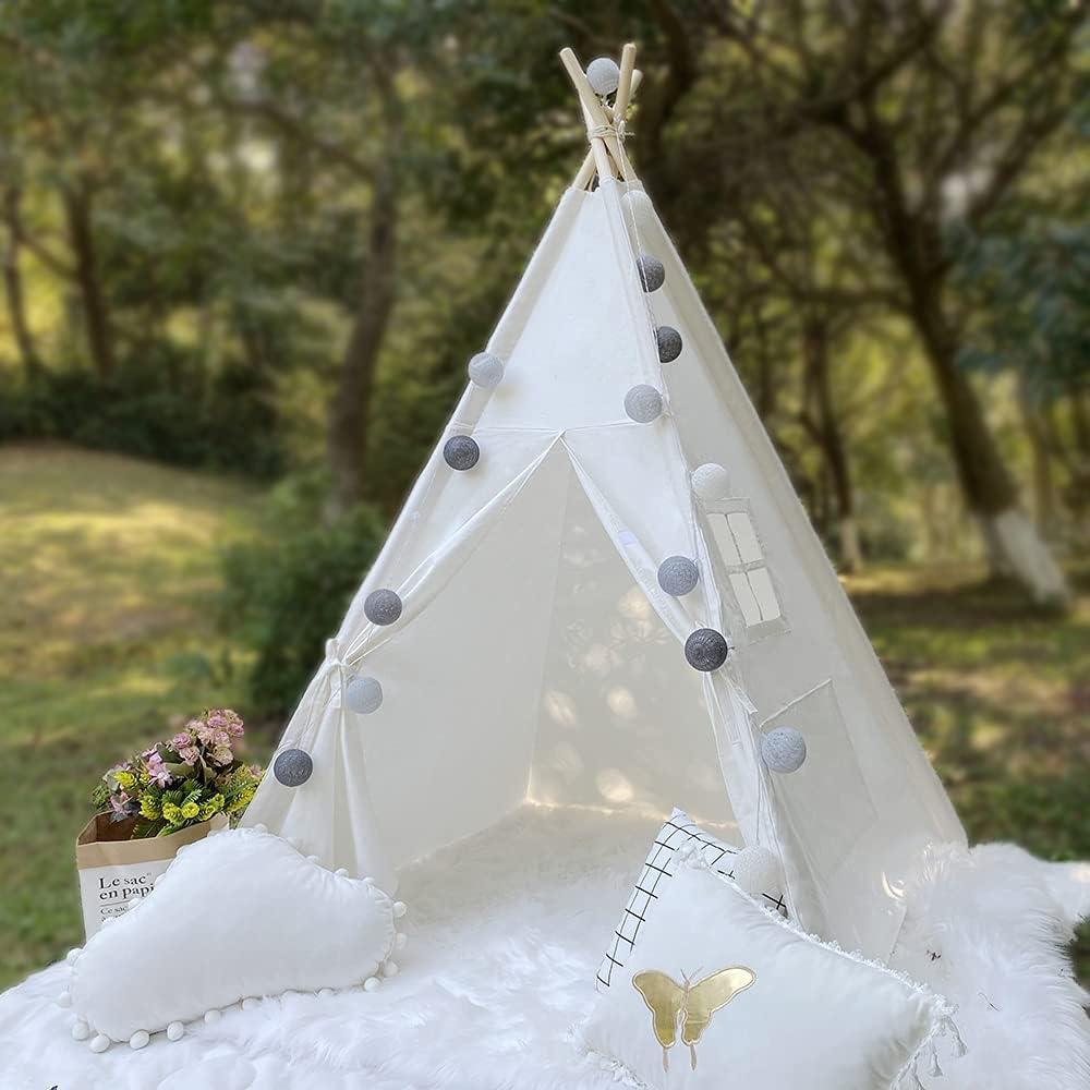 Tienda Teepee para Niños Blanco - Juego Interior y Exterior 121x142cm