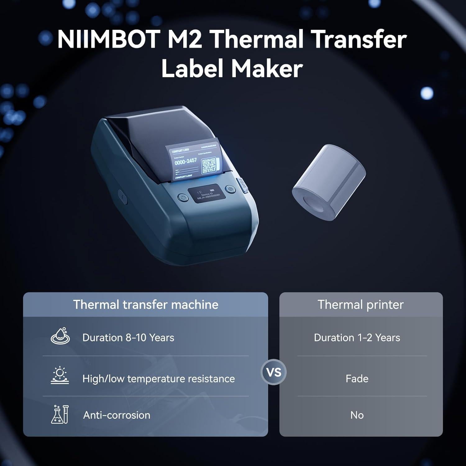 Impresora de Etiquetas NIIMBOT M2 Bluetooth 300 DPI 2 Pulgadas