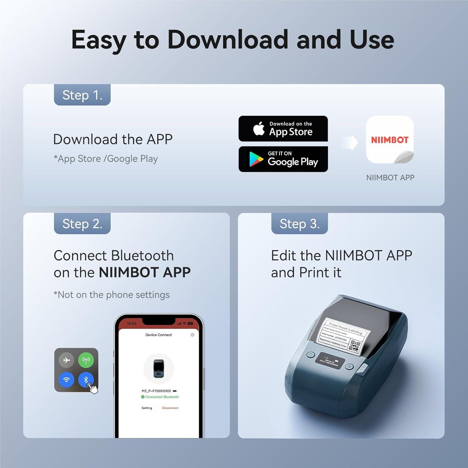 Impresora de Etiquetas NIIMBOT M2 Bluetooth 300 DPI 2 Pulgadas