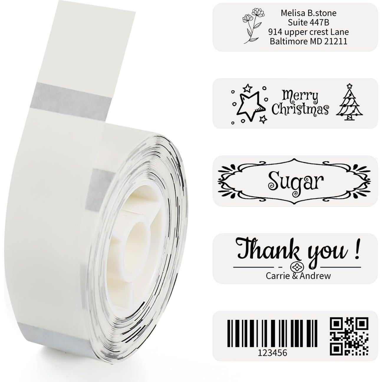 LMASBLTER D110M Blue Label Maker Machine with Tape+3 Rolls Clear, White, Glow in The Dark Label Maker Tape