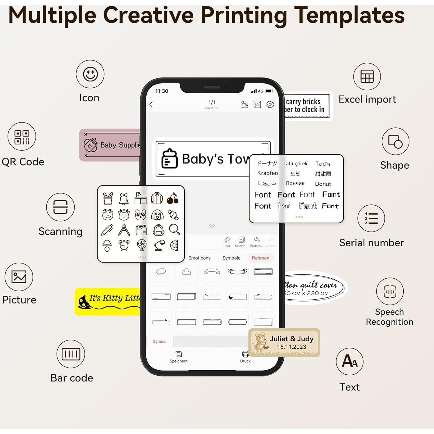 Impresora de Etiquetas Térmicas DAWALU D110-M Bluetooth 1.19 cm
