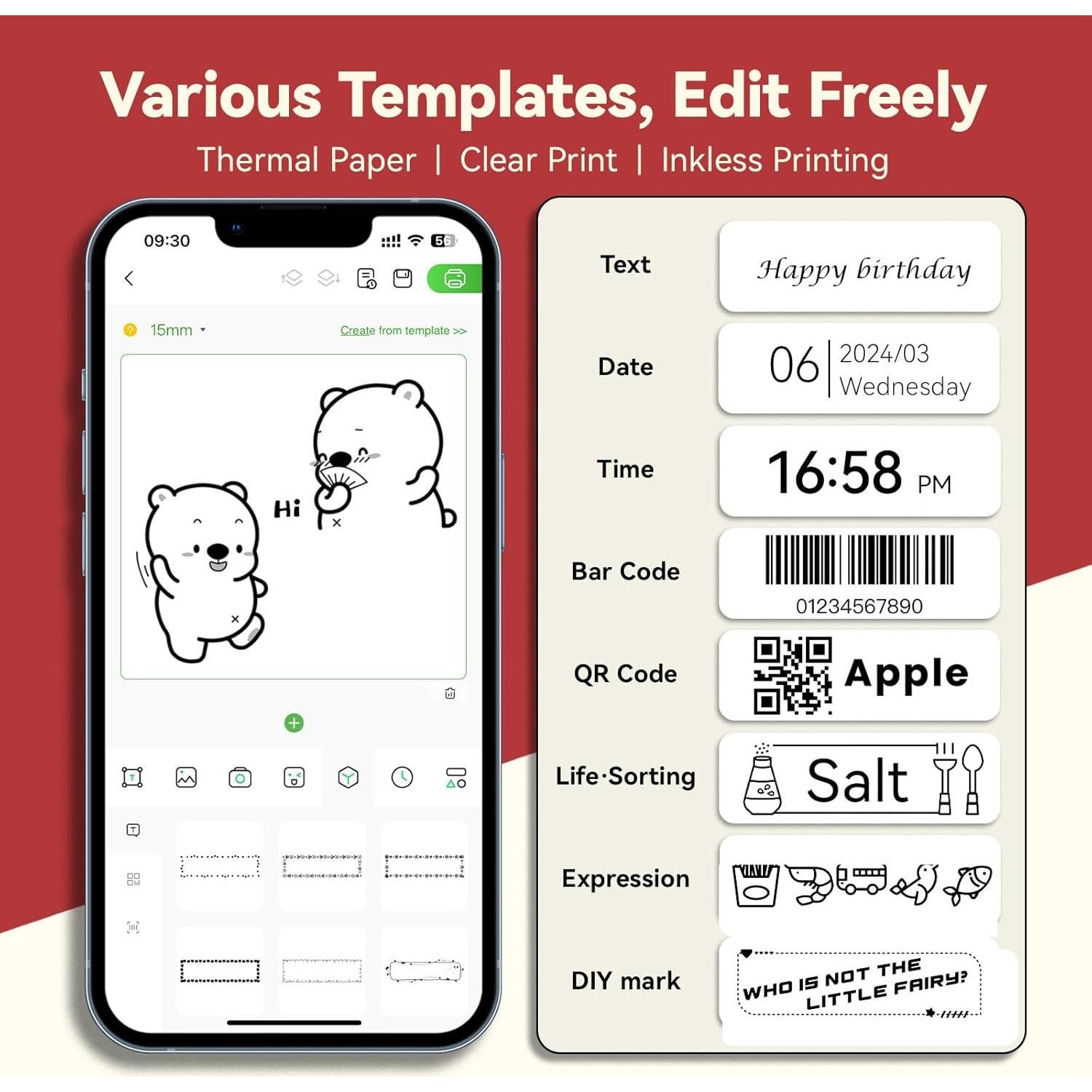 Cinta de Etiquetas PeriPage 1,40 cm x 4,17 m Resistente al Agua