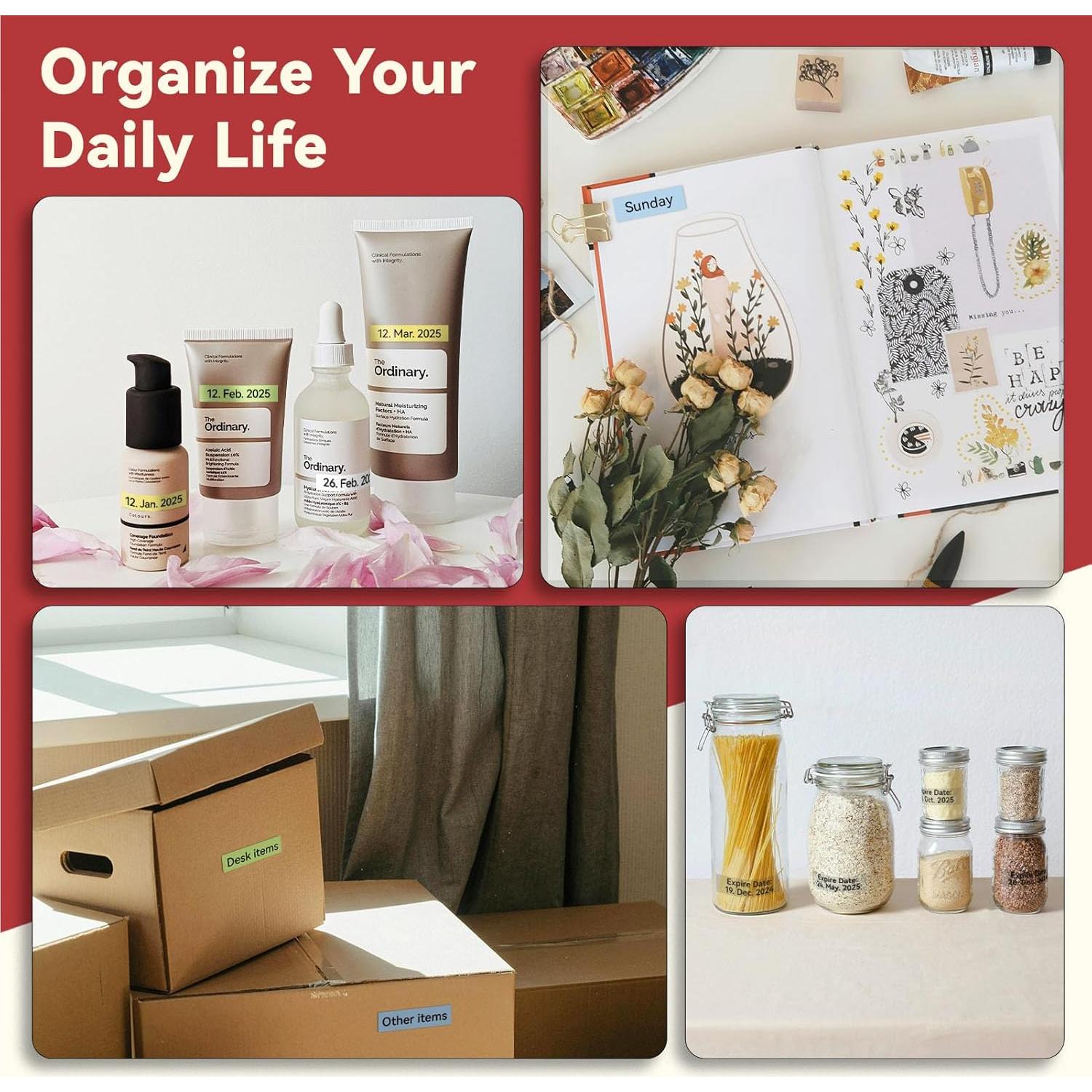 Cinta de Etiquetas PeriPage 1,40 cm x 4,17 m Resistente al Agua