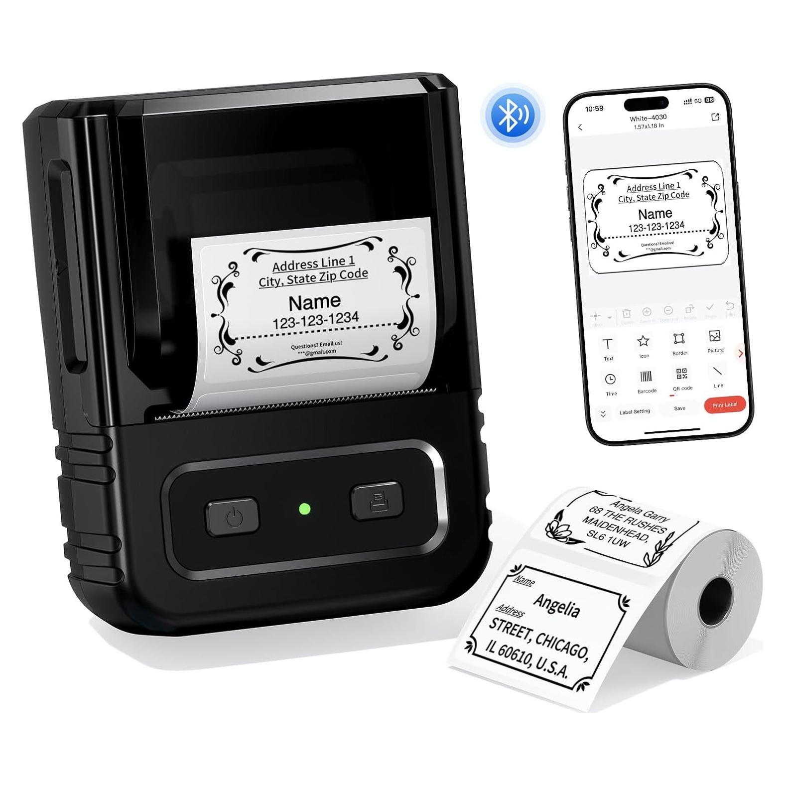 Impresora de Etiquetas Bluetooth Itari M102, 300 Plantillas