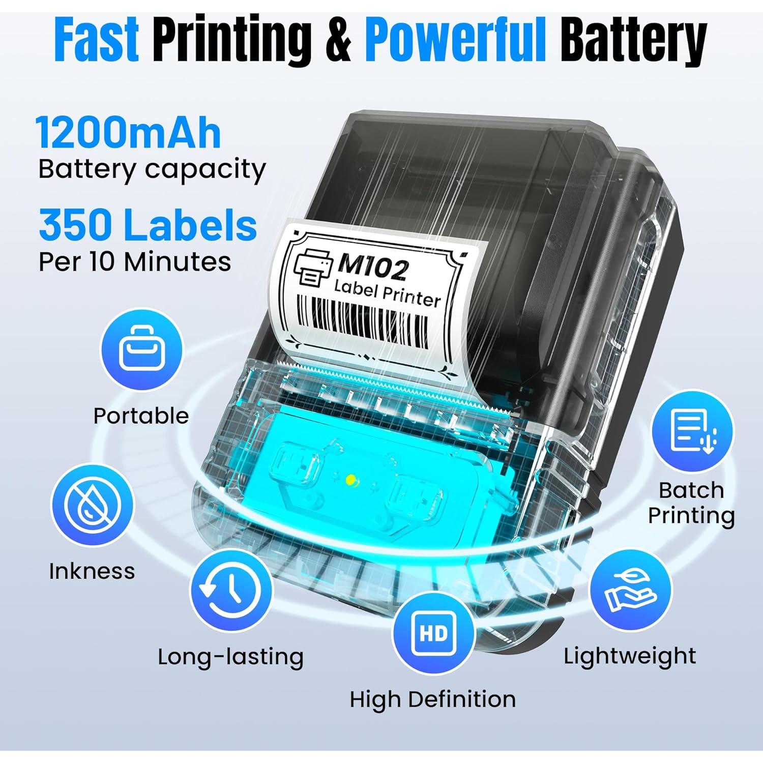 Impresora de Etiquetas Bluetooth Itari M102, 300 Plantillas