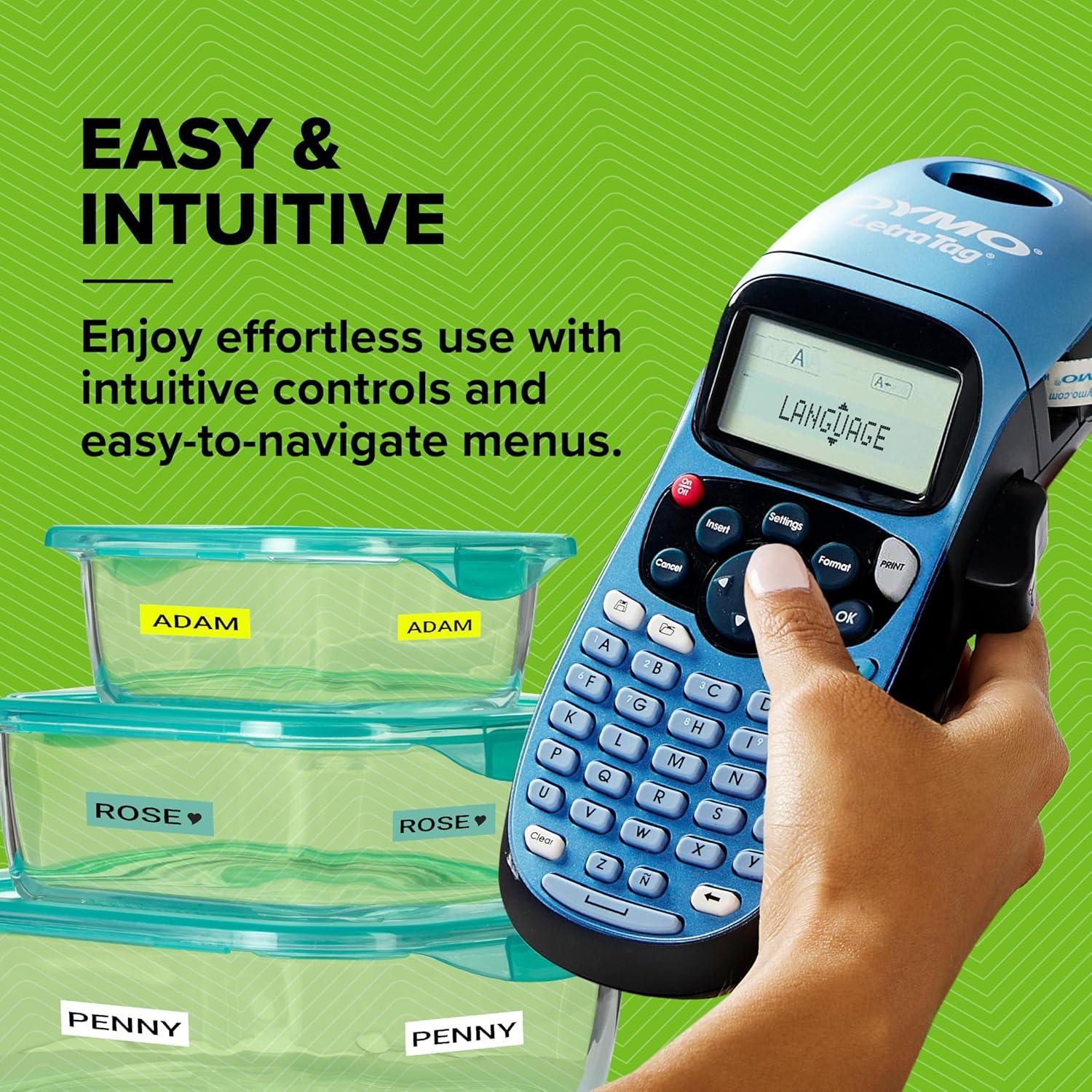 Etiquetadora Dymo LetraTag LT-100H con 2 Rollos de Etiquetas