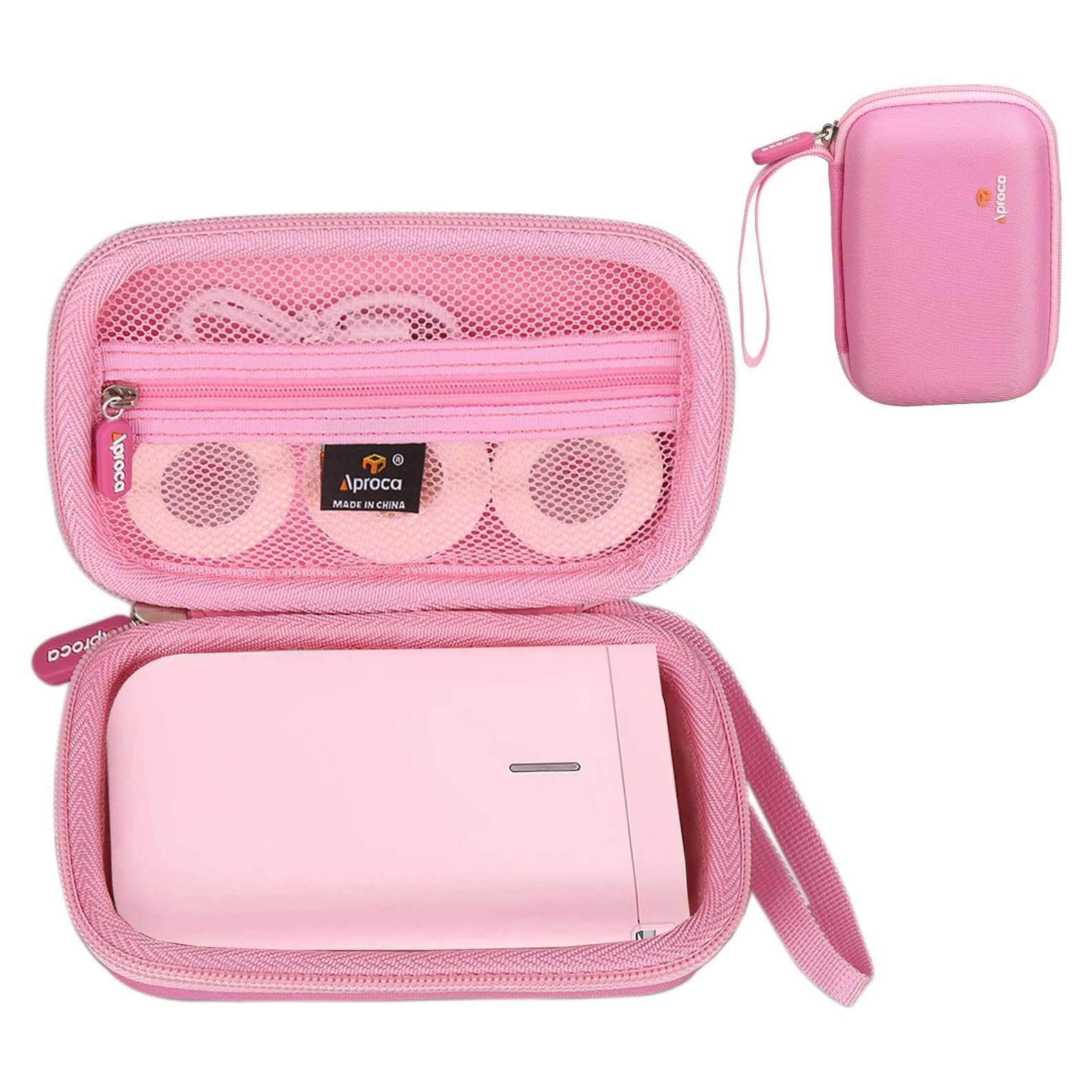 Funda de Viaje Dura Rosa Aproca para NiiMbot D11 y Accesorios