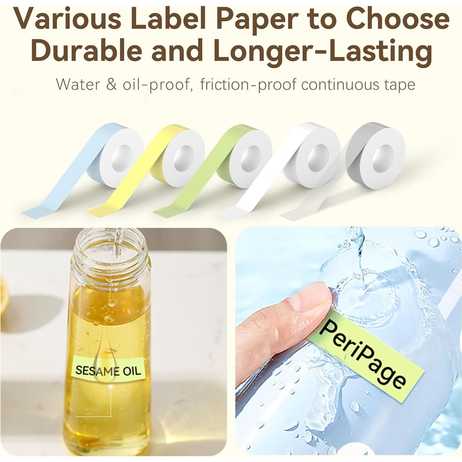 Cinta Etiquetadora PeriPage 14mm x 4.2m Amarillo