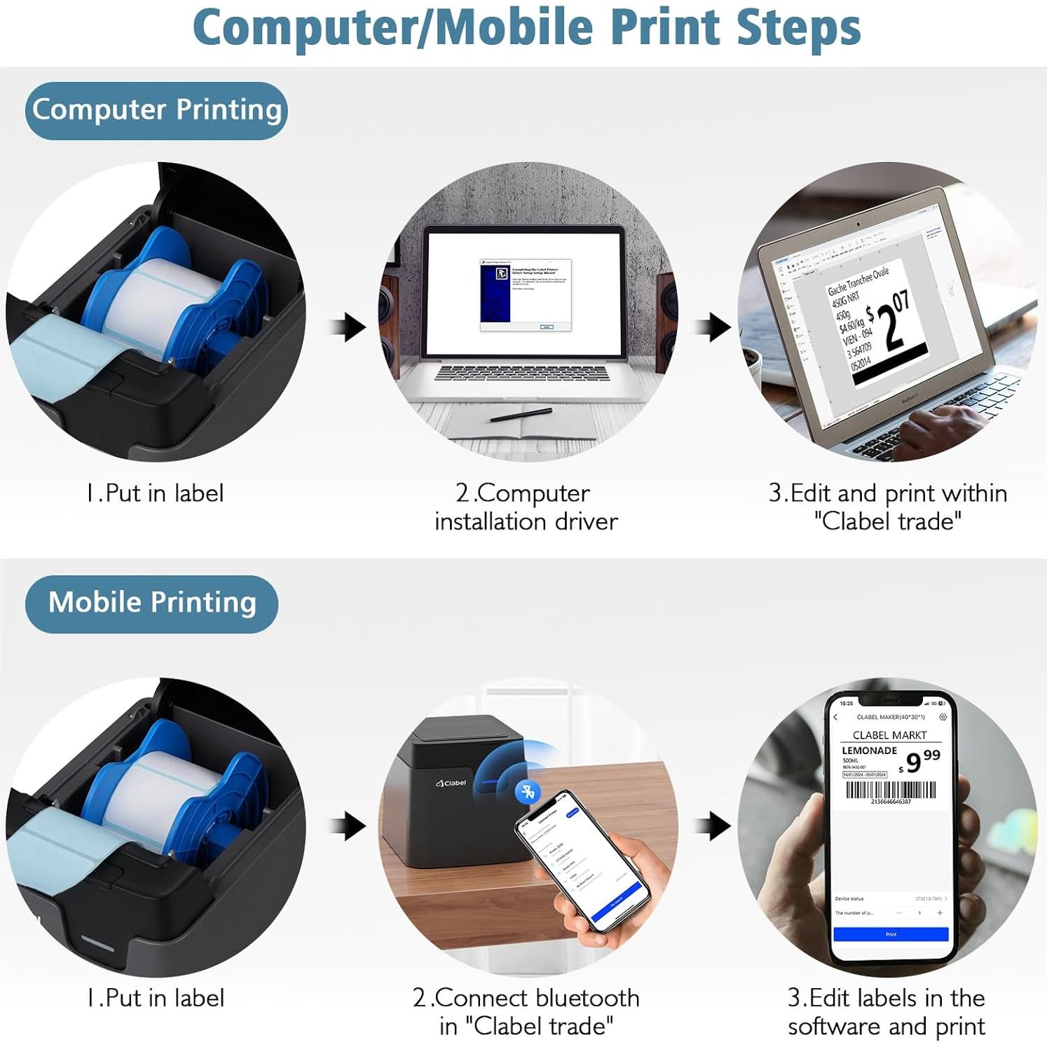 Impresora de Etiquetas CLABEL CT321D Bluetooth 203 DPI