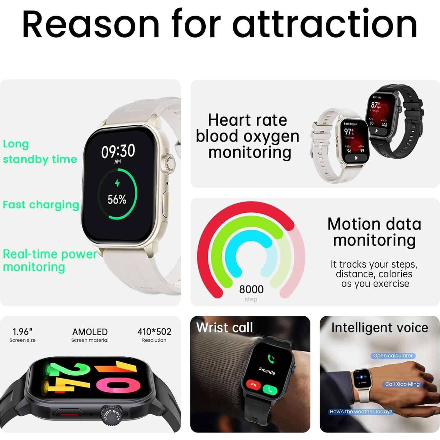 Reloj Inteligente Shanxi JR01 AMOLED 1.96" GPS Impermeable