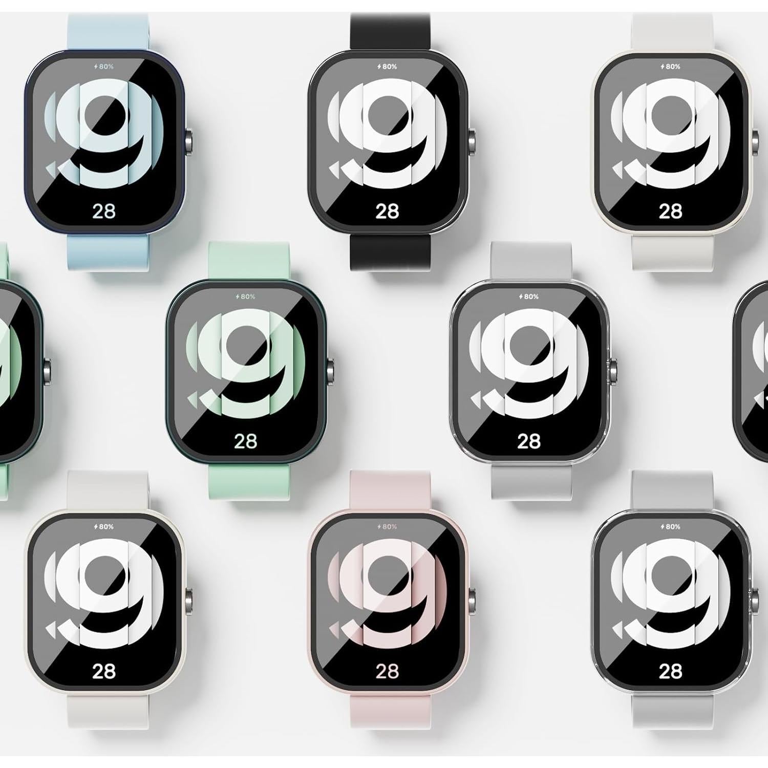 Funda Protectora Xiaomi Redmi Watch 4 - 4 Pack PC y Vidrio