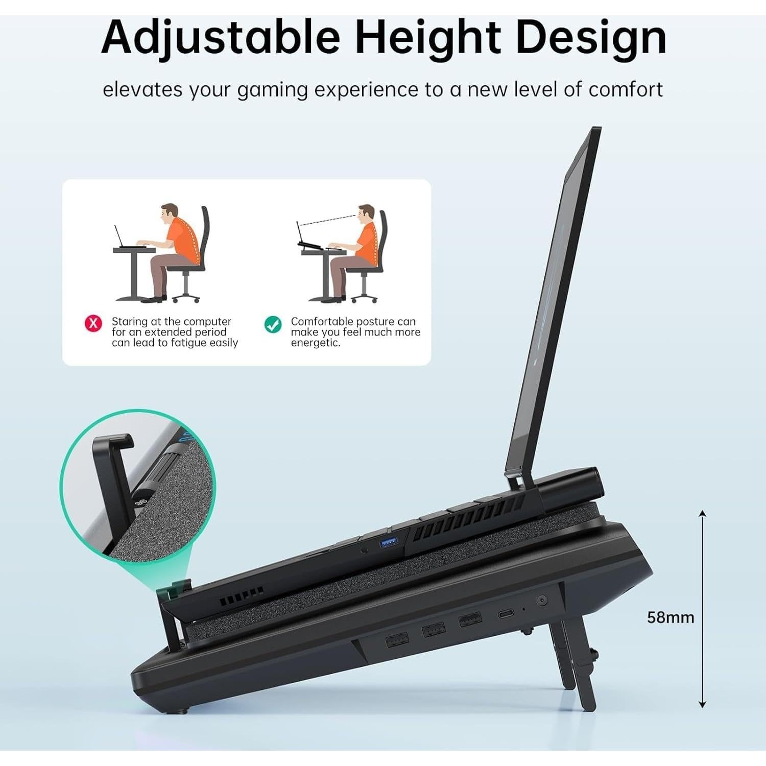 Enfriador de Laptop Gaming Llano V13 15.6-21" Ventilador 14CM