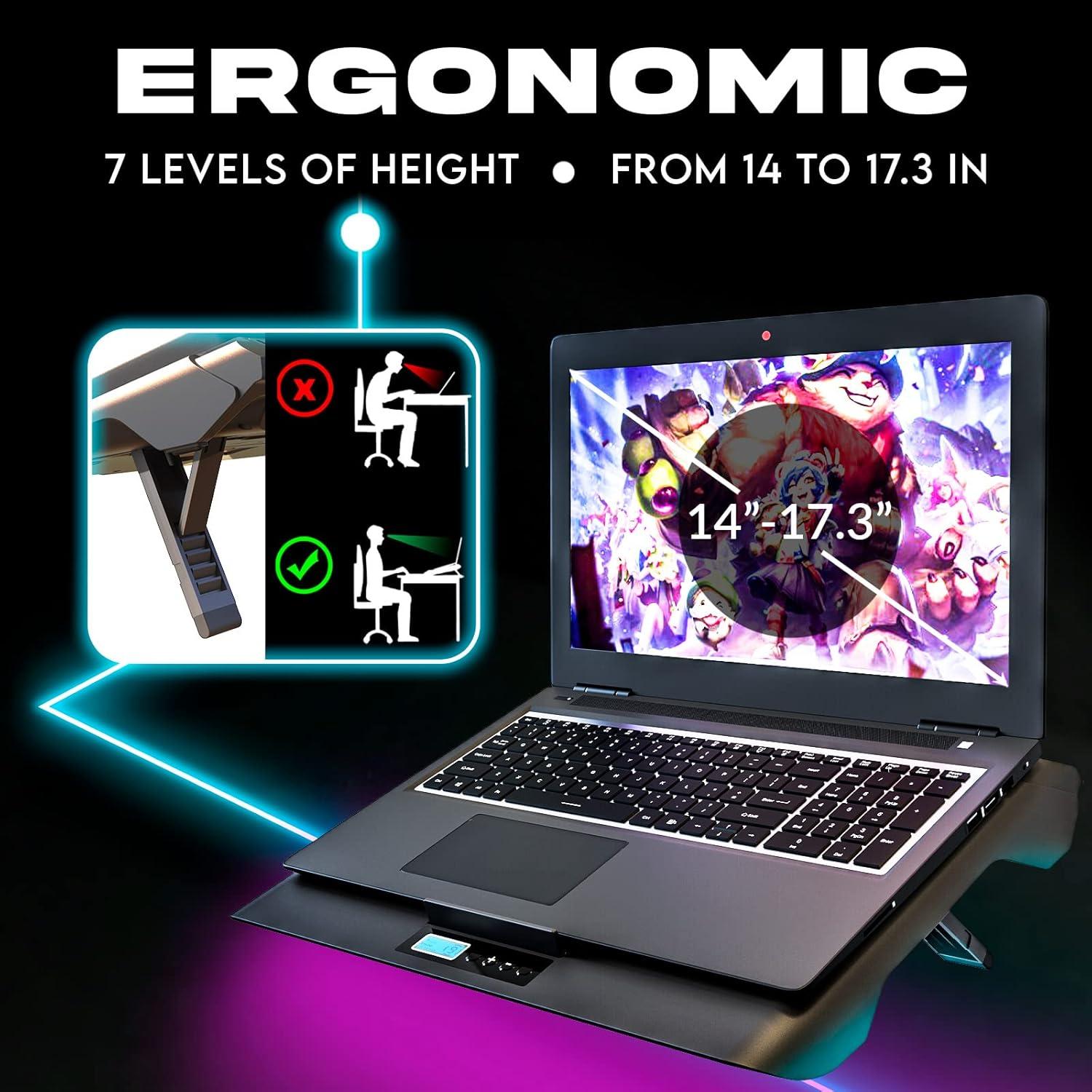 KLIM Everest Almohadilla Enfriadora para Laptop 14-17.3"