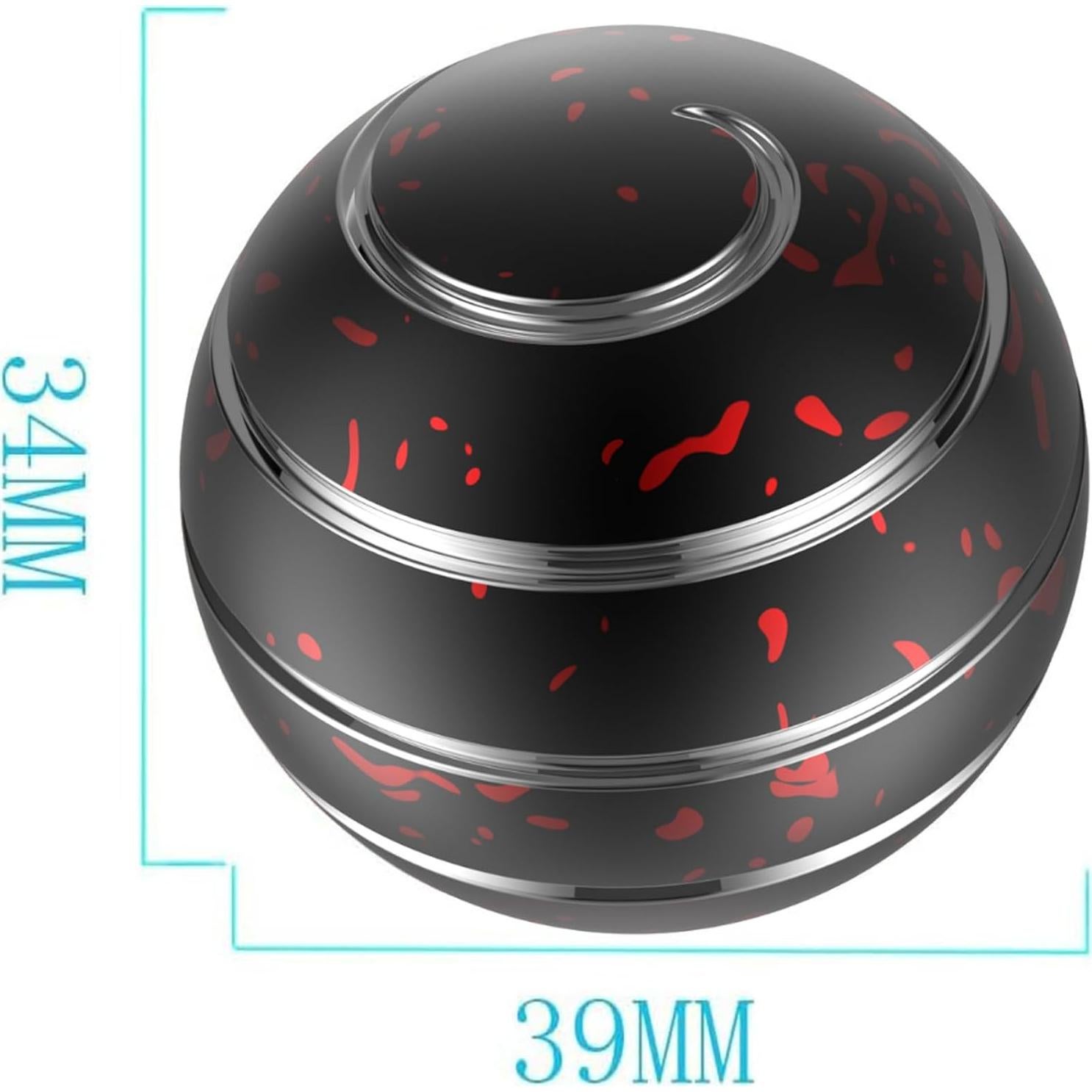 Juguete Antiestrés Kinetic Amber 39mm Negro Rojo