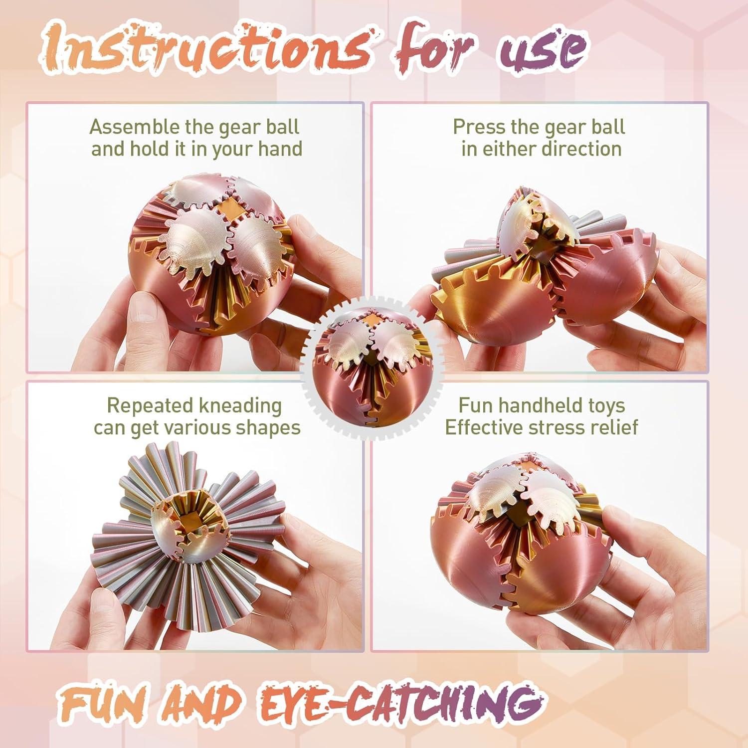 Bola de Engranaje Impresa en 3D Steampunk - Juguete Antiestrés