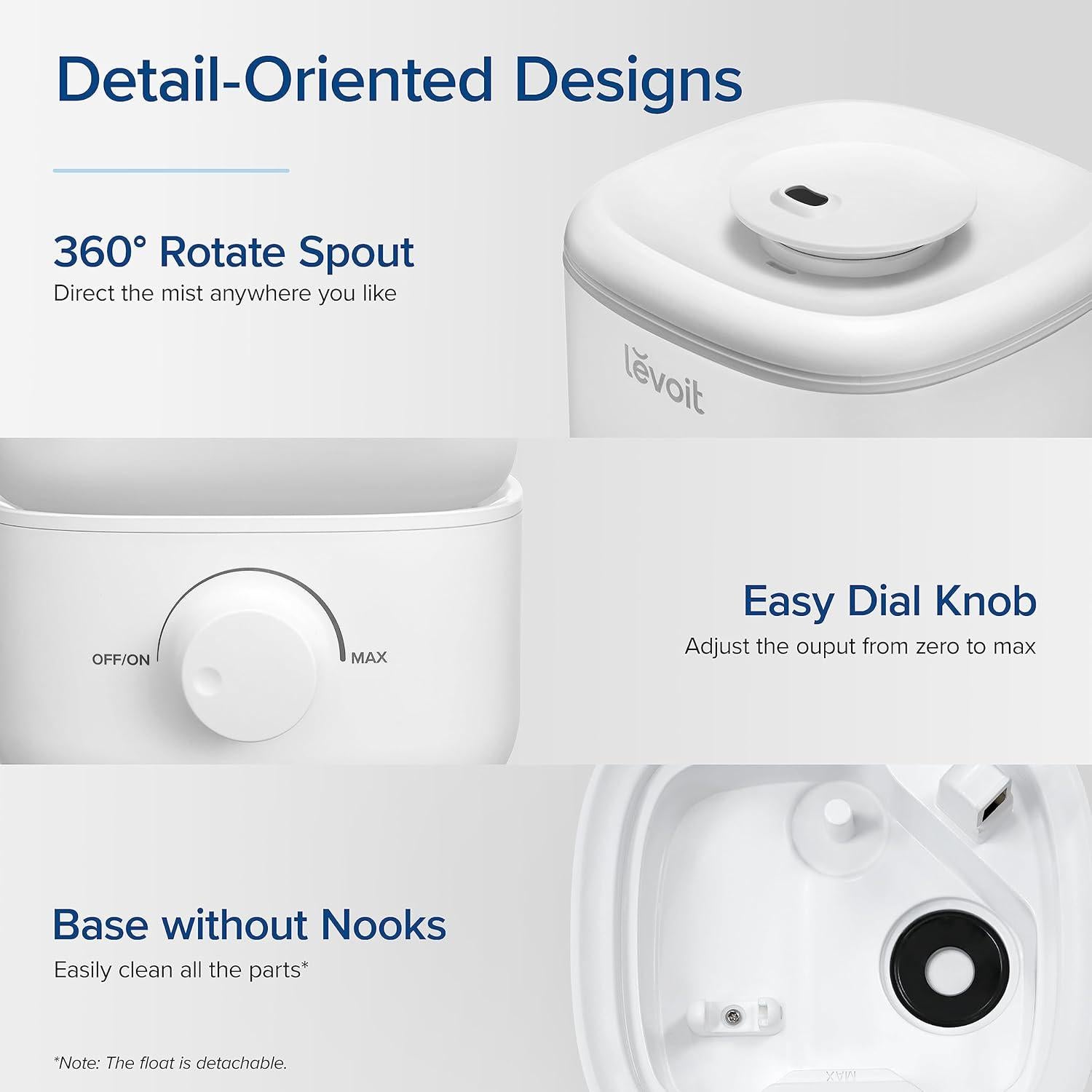 Humidificador LEVOIT 2.5L Llenado Superior Silencioso