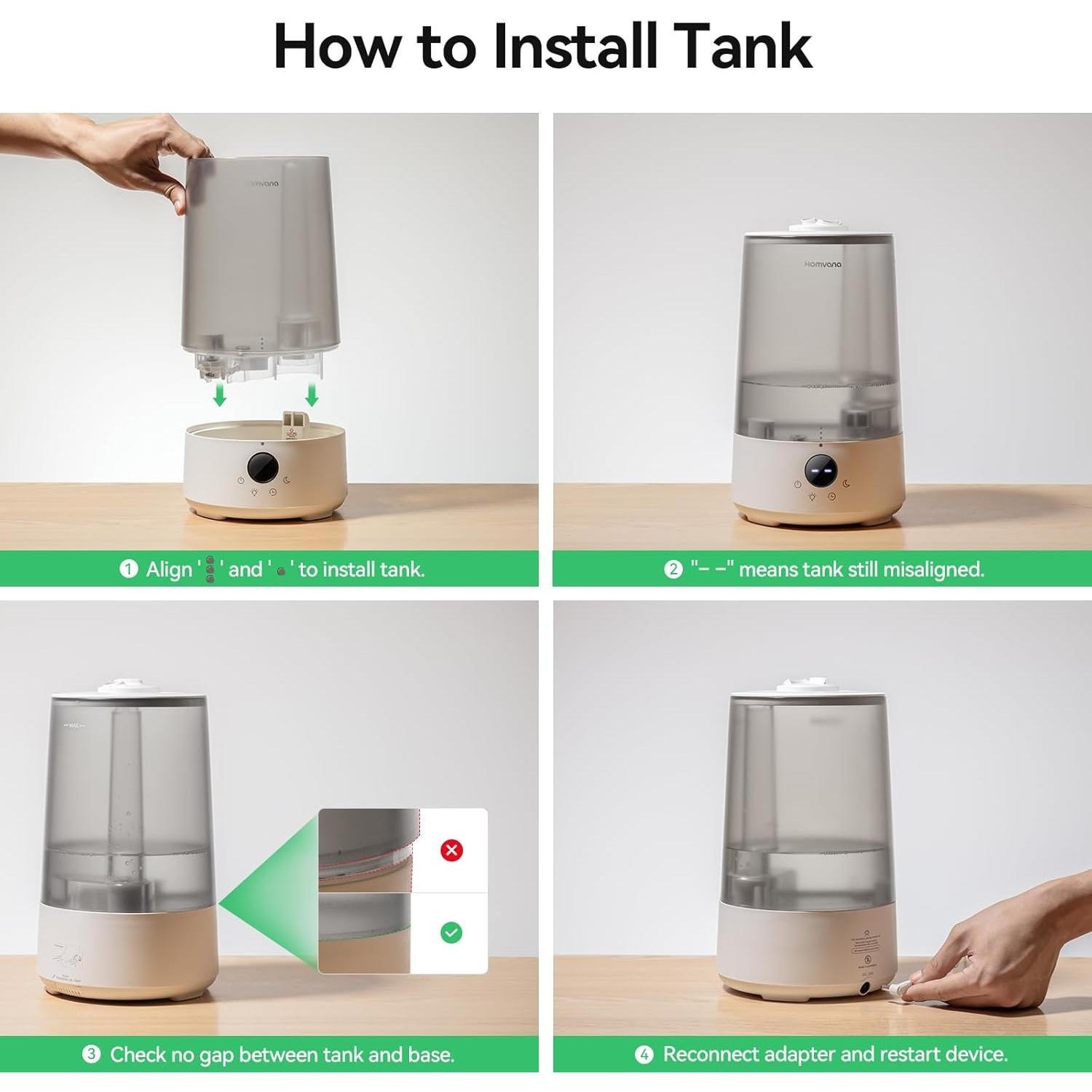 Humidificador Ultrasonido Homvana H101 3.6L 16dB Gris