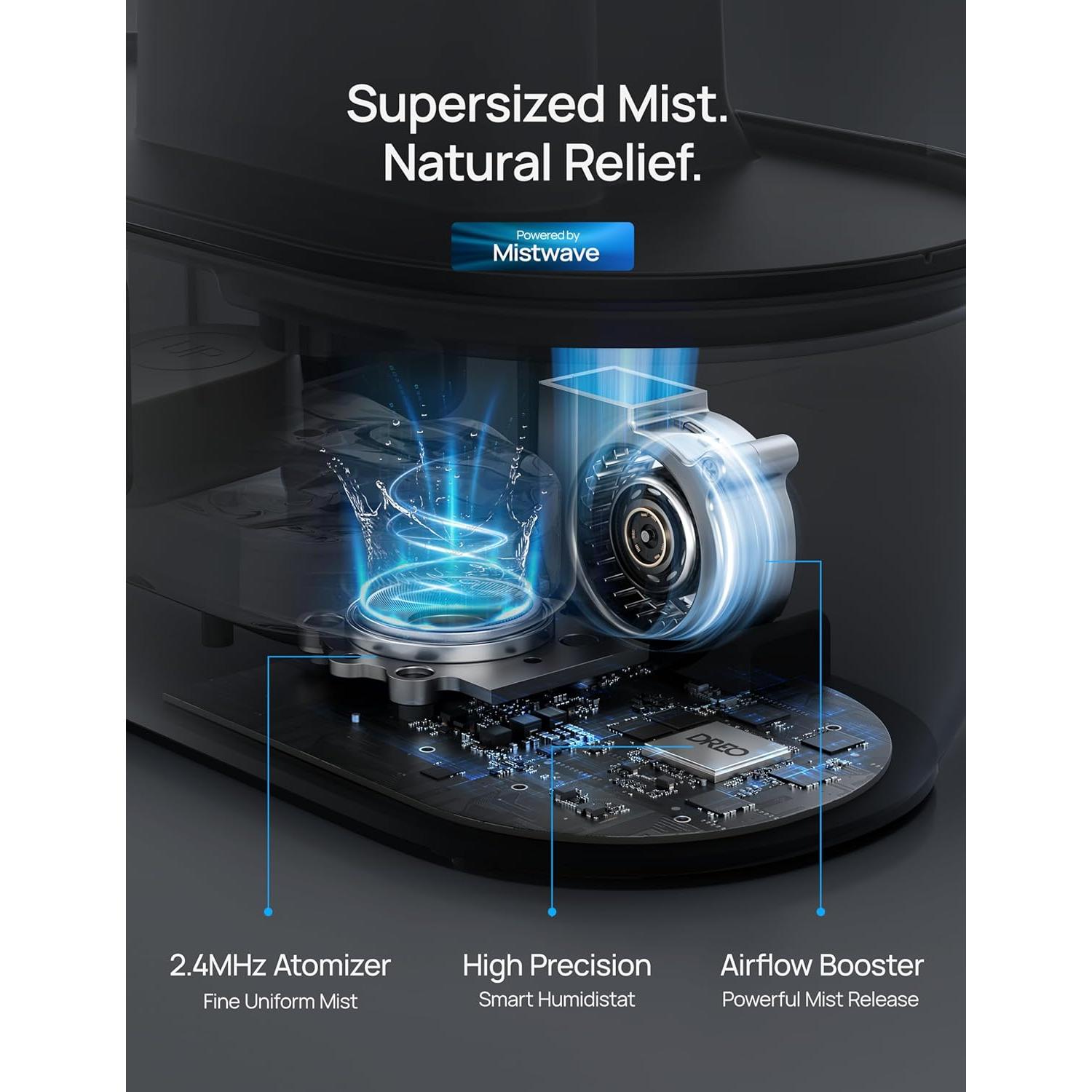 Humidificador Dreo 4L Inteligente Ultrasónico Negro