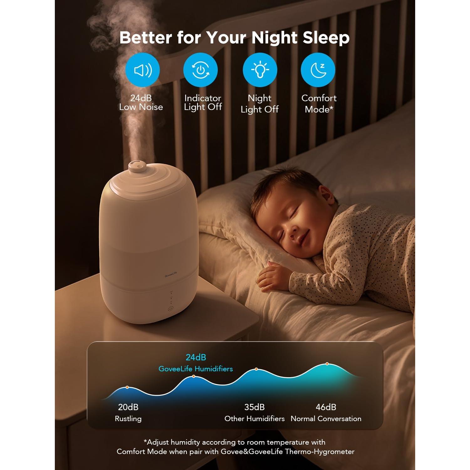 Humidificador Inteligente GoveeLife H7140 3L con Difusor y Luz Nocturna