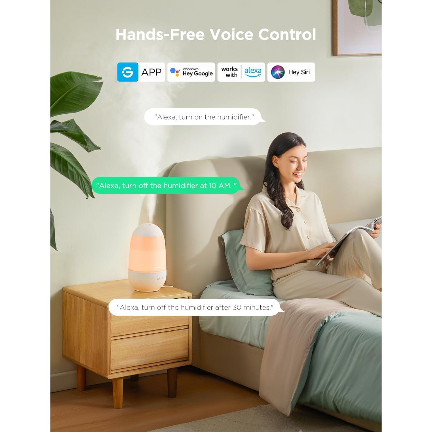 Humidificador Inteligente GoveeLife 2.2L con Control APP y Luz Nocturna