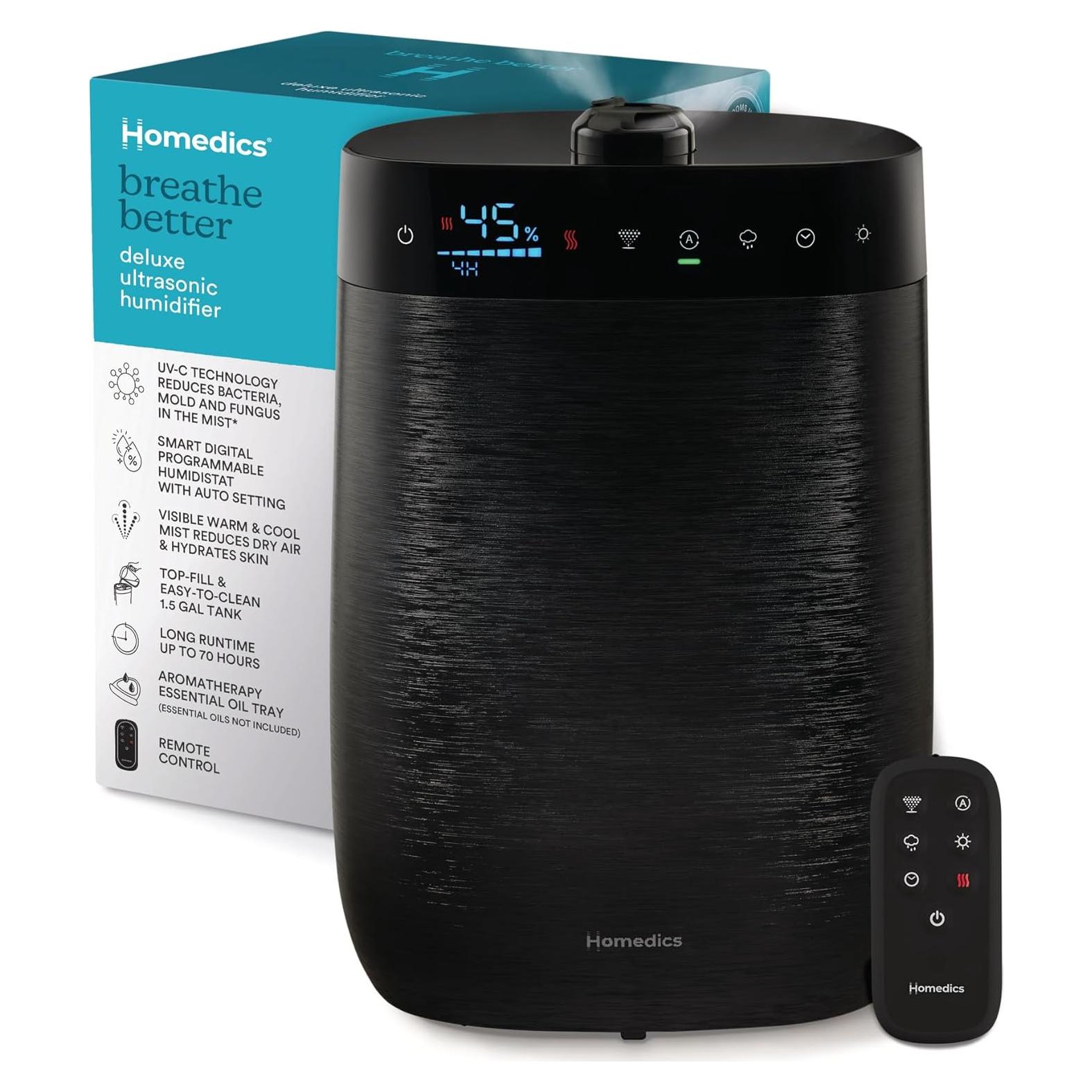 Humidificador Ultrasonico Deluxe Homedics 5.68L Control Remoto