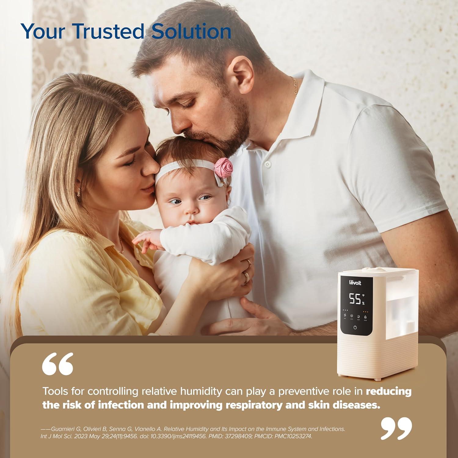 Humidificador inteligente LEVOIT OasisMist 4.5L vapor frío y caliente