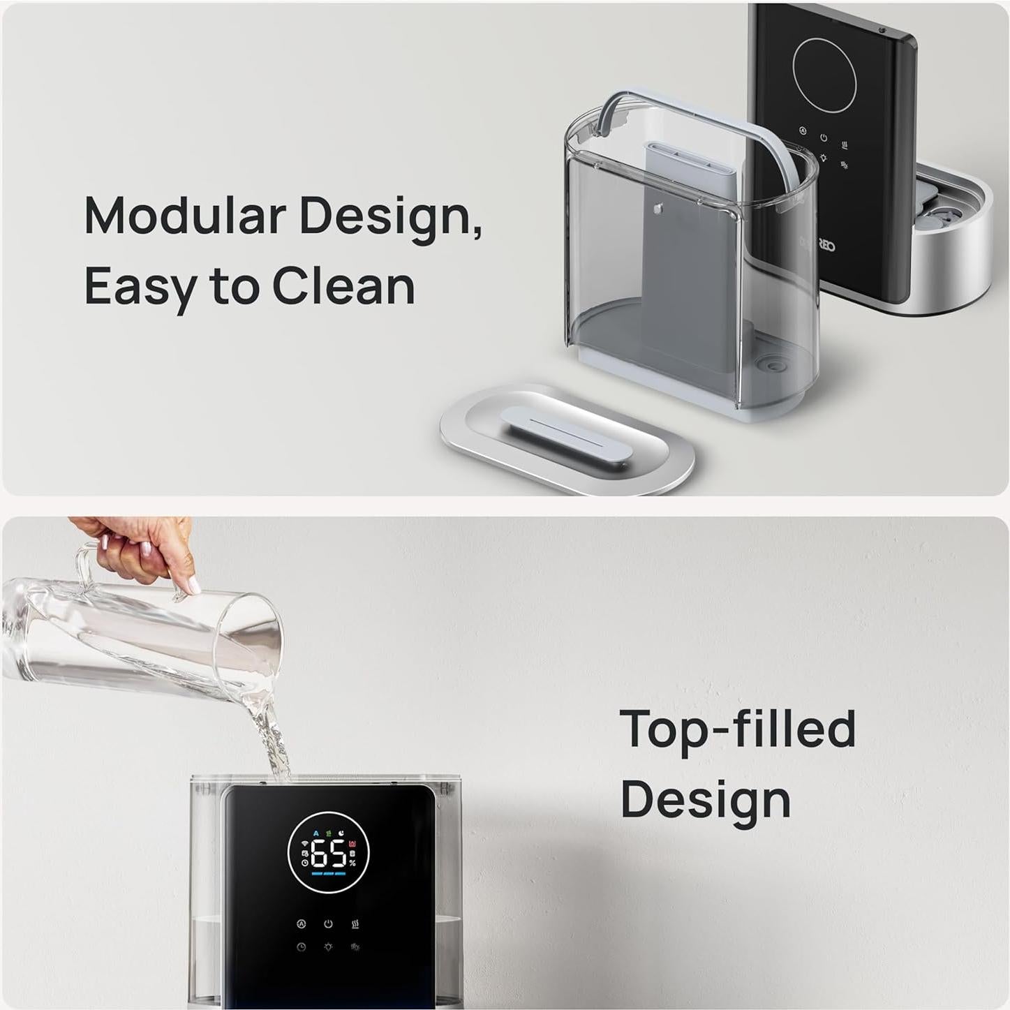 Humidificador Inteligente Dreo 8L Plata para Habitaciones Grandes