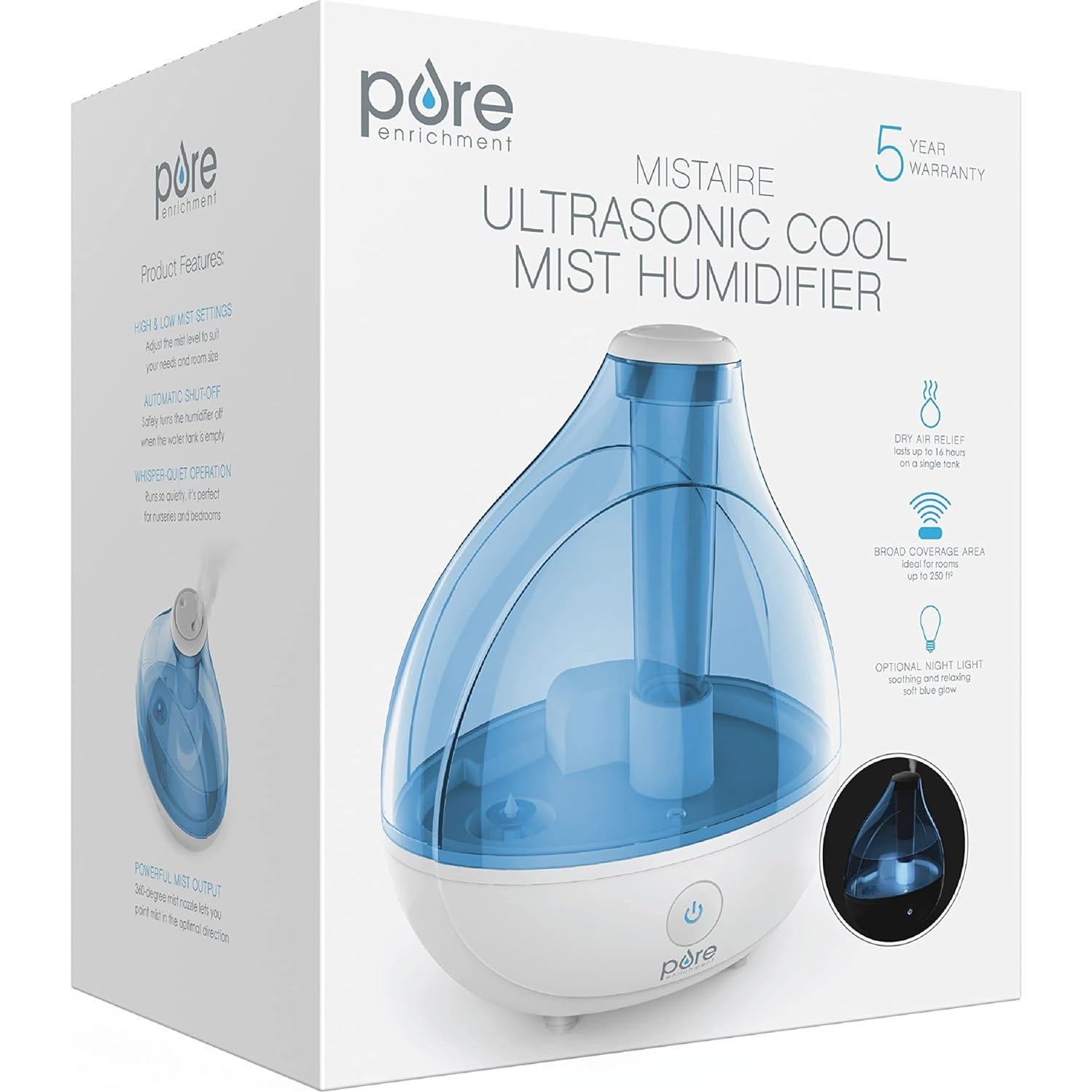 Humidificador ultrasónico MistAire Pure Enrichment 1,7L