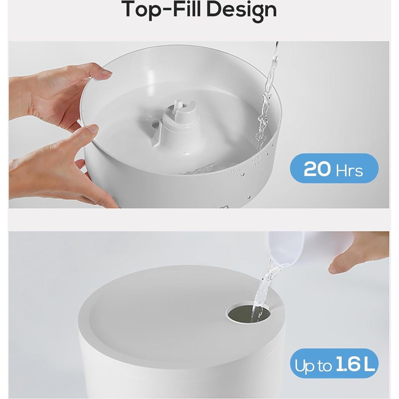 Humidificador Ultrasonico Levoair 1.6L Luz Nocturna 20h