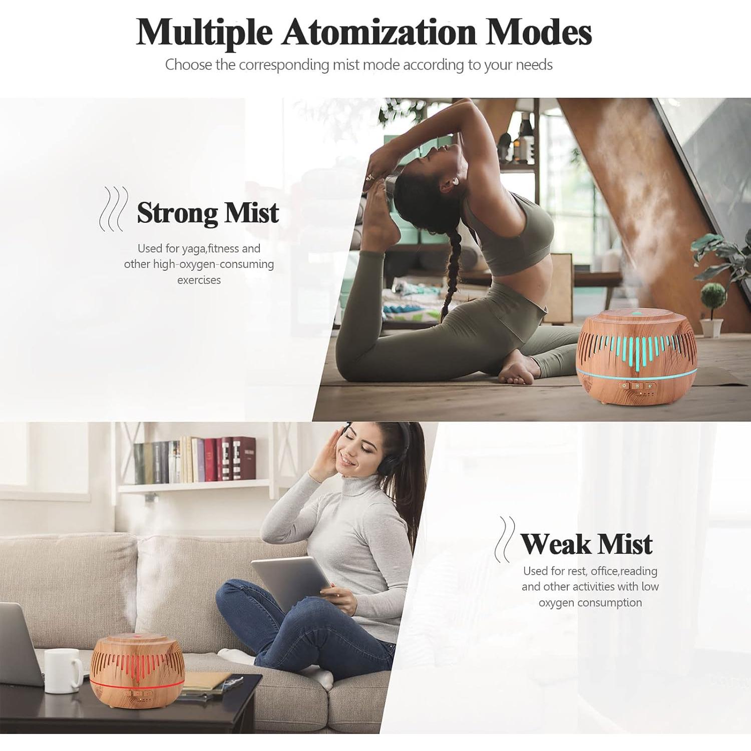 Humidificador ultrasónico MOVOYEE 500ml con difusor y luz LED