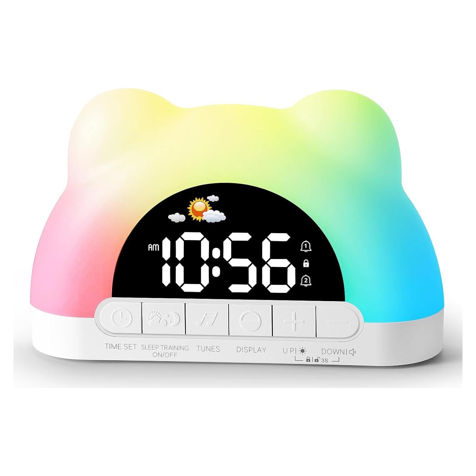 Reloj Despertador Infantil Hournor Osito Luz Nocturna