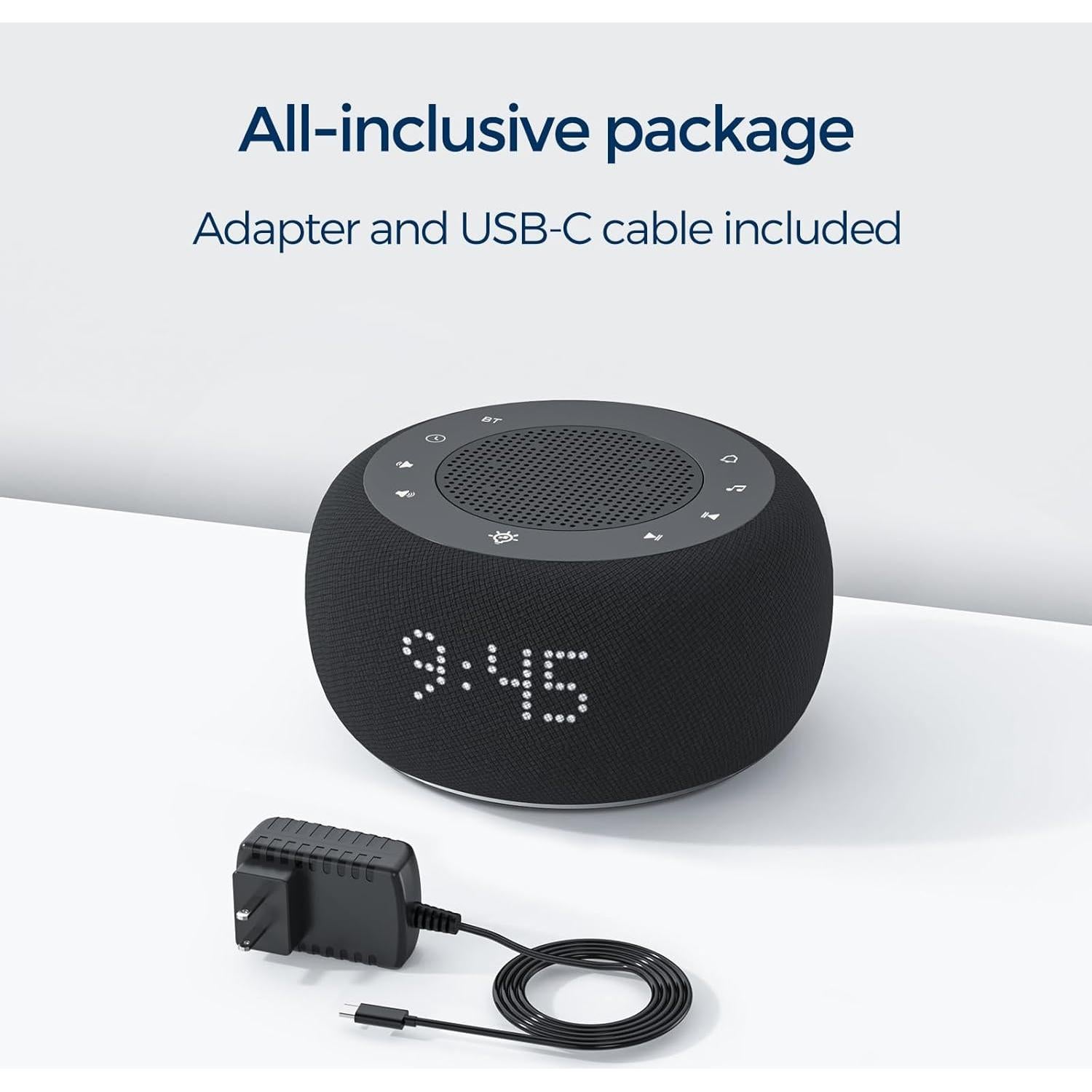 Máquina de Sonido Buffbee Pro 2da Gen - Reloj Despertador y Altavoz Bluetooth Portátil