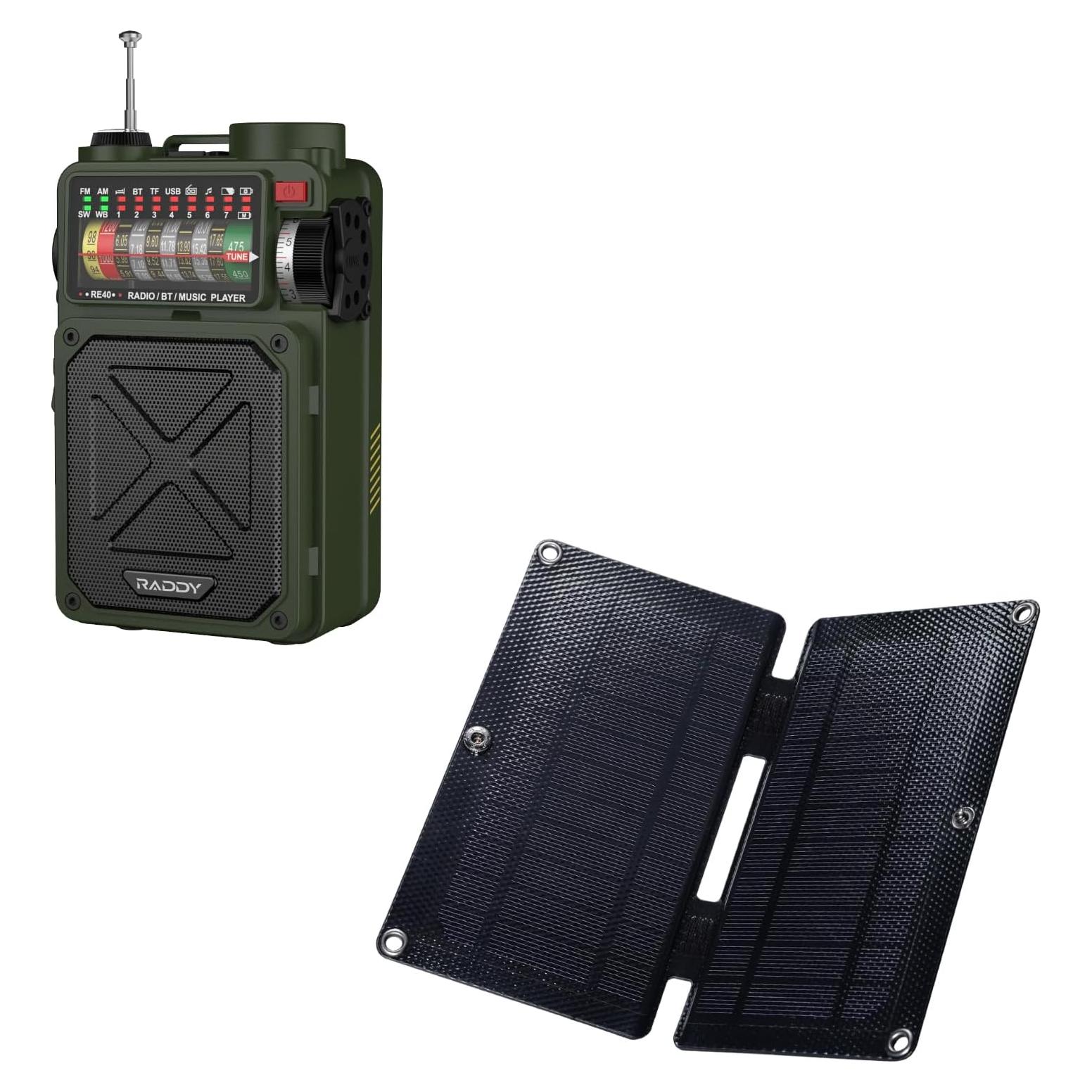 Radio Portátil Raddy RE40 FM/AM/SW con Batería 4000mAh y Solar