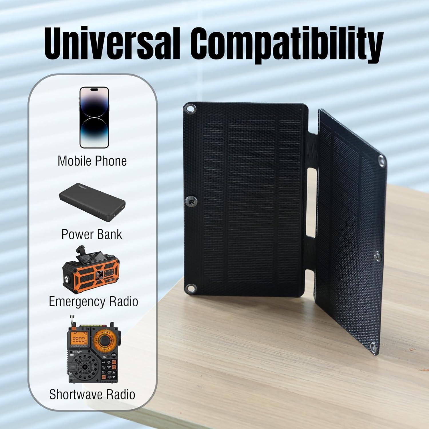 Radio Portátil Raddy RE40 FM/AM/SW con Batería 4000mAh y Solar