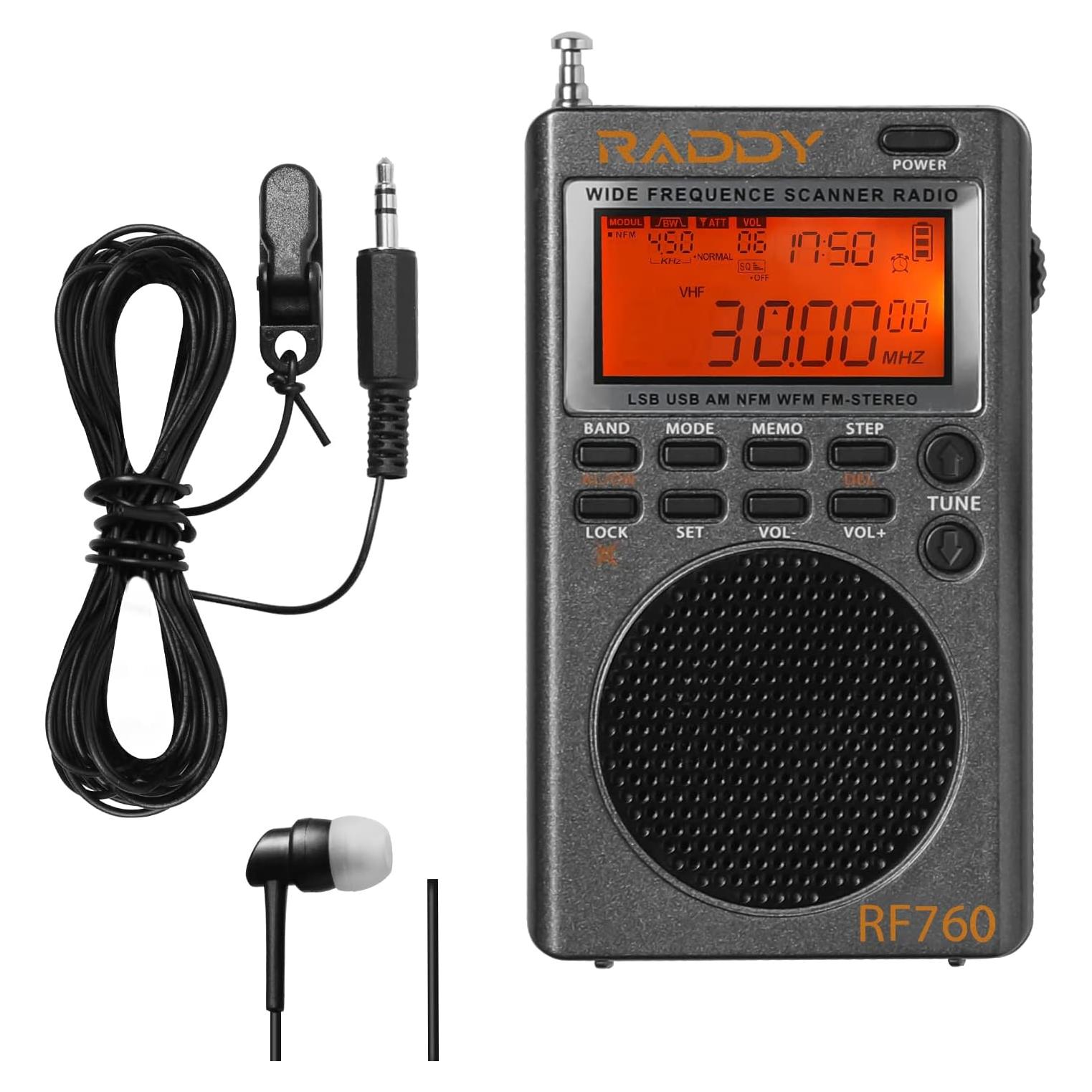 Receptor de Radio Portátil Raddy RF760 AM/FM/SW con NOAA