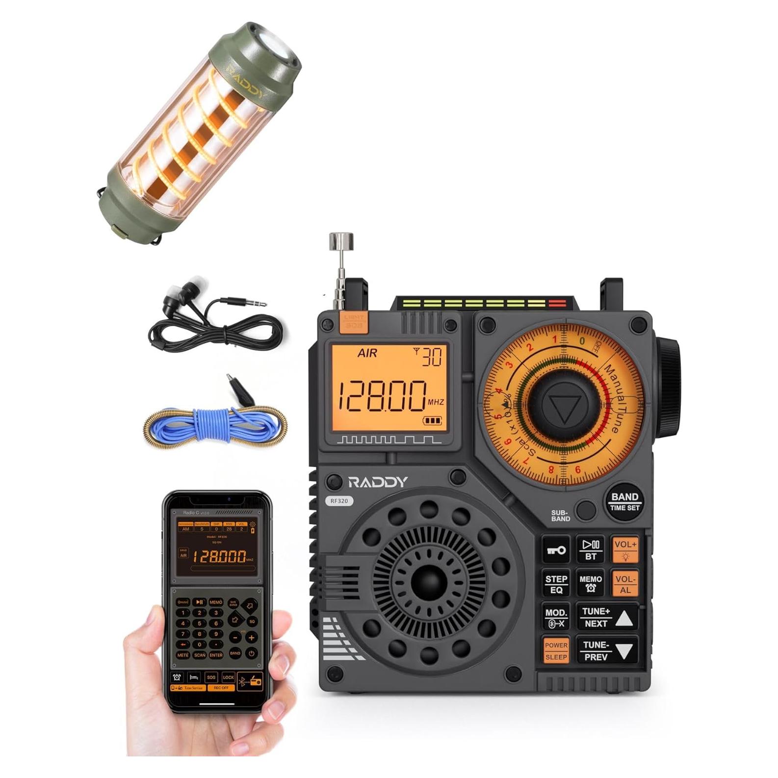 Radio de Onda Corta Raddy RF320 con Linterna Recargable CL-1