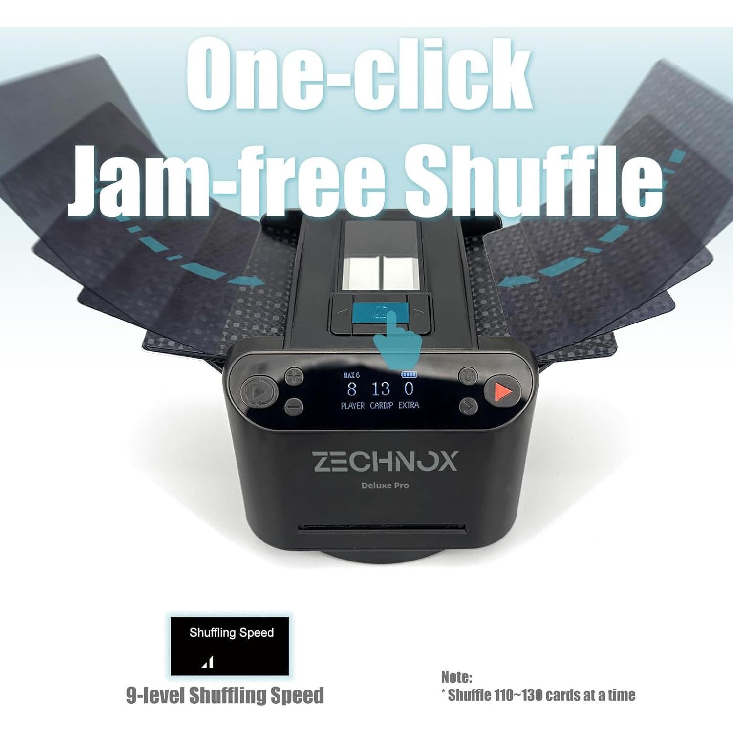 Barajador y Repartidor Automático ZechnoX 2-en-1 Negro