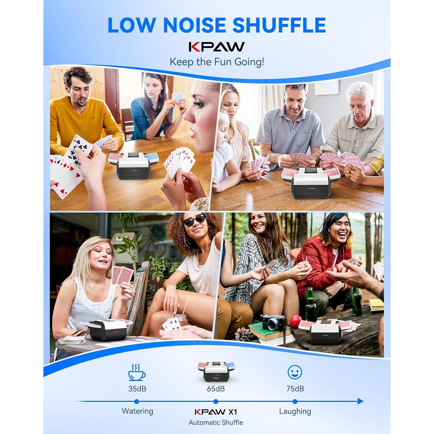 Máquina Automática de Barajar Cartas KPAW X1 - Portátil y Silenciosa